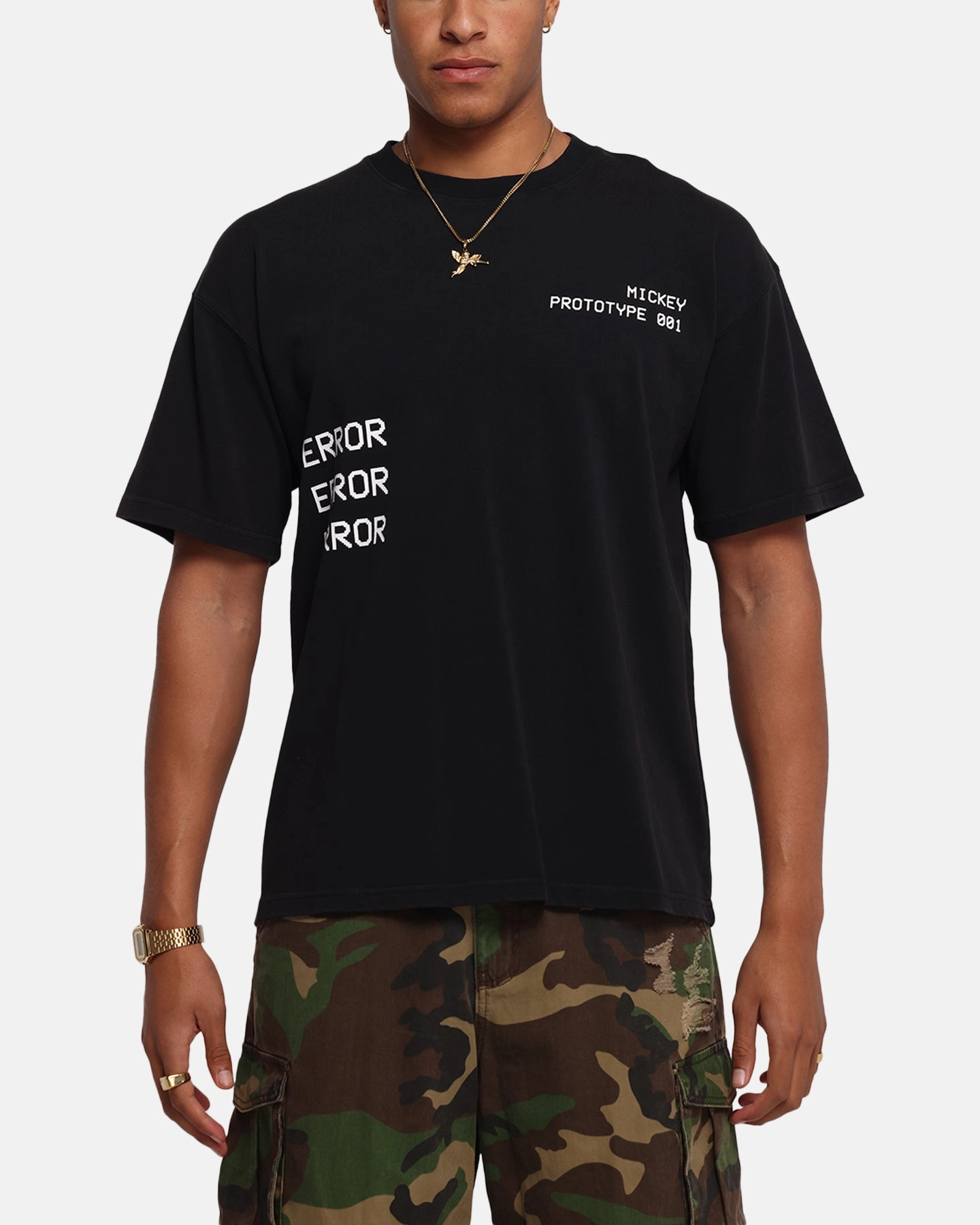 American Thrift Disney Mickey Prototype 001 T-Shirt Black Rolled Hem Finish UVProtection Coating