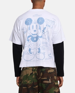 American Thrift Disney Mickey Prototype II Long Sleeve T-Shirt White Relaxed Blouse Soft Touch Texture