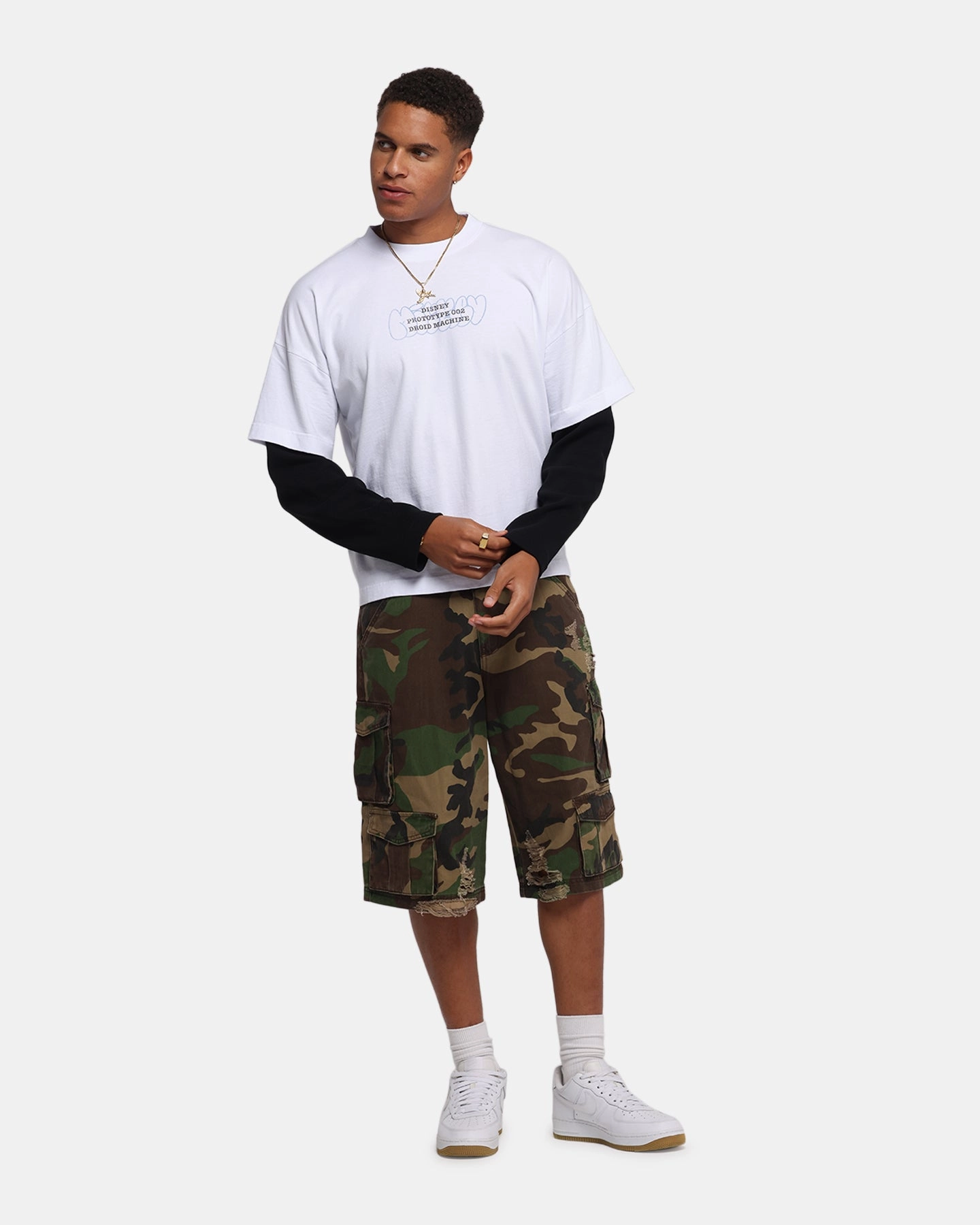 NonToxic Certification American Thrift Disney Mickey Prototype II Long Sleeve T-Shirt White