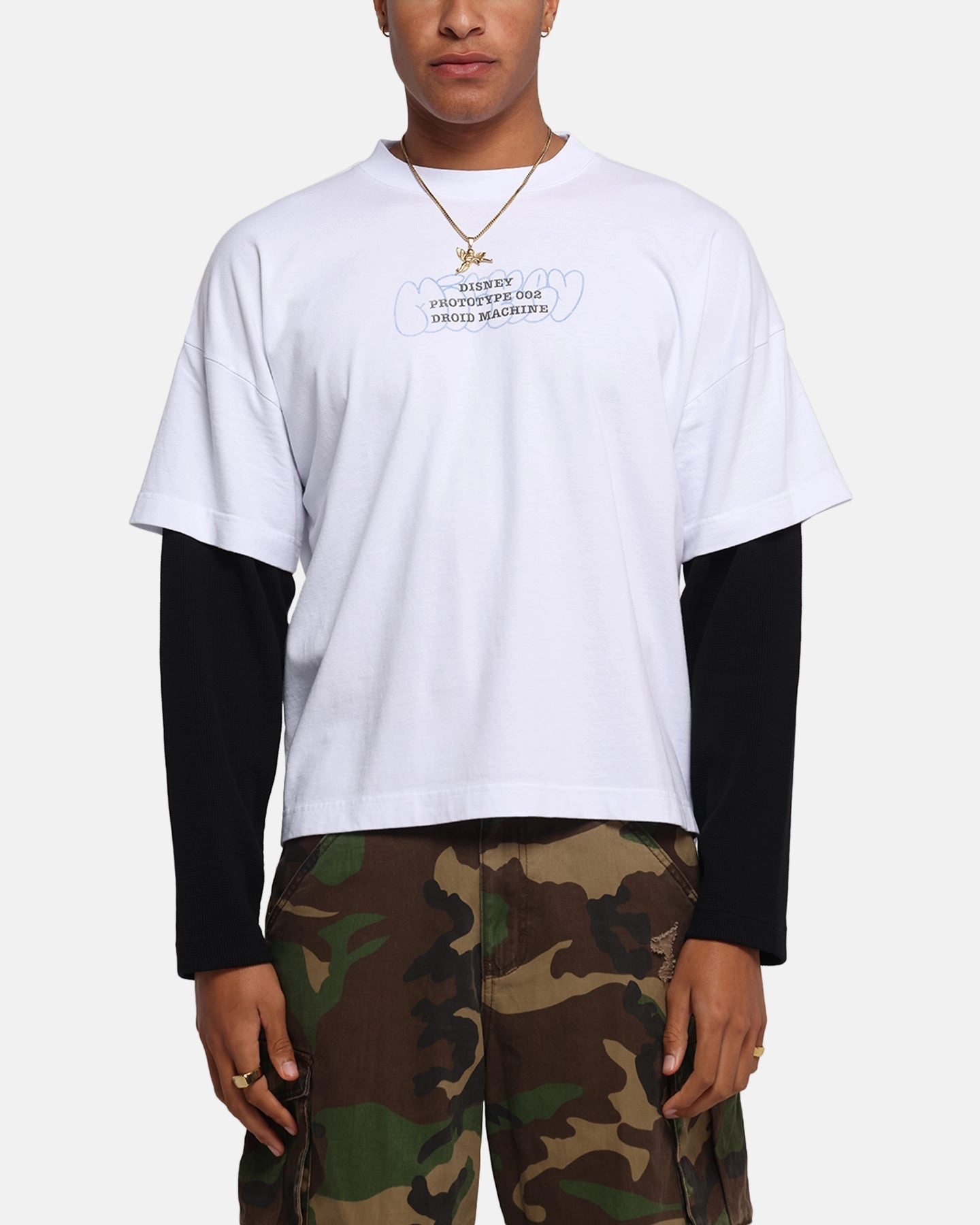 American Thrift Disney Mickey Prototype II Long Sleeve T-Shirt White preshrunk