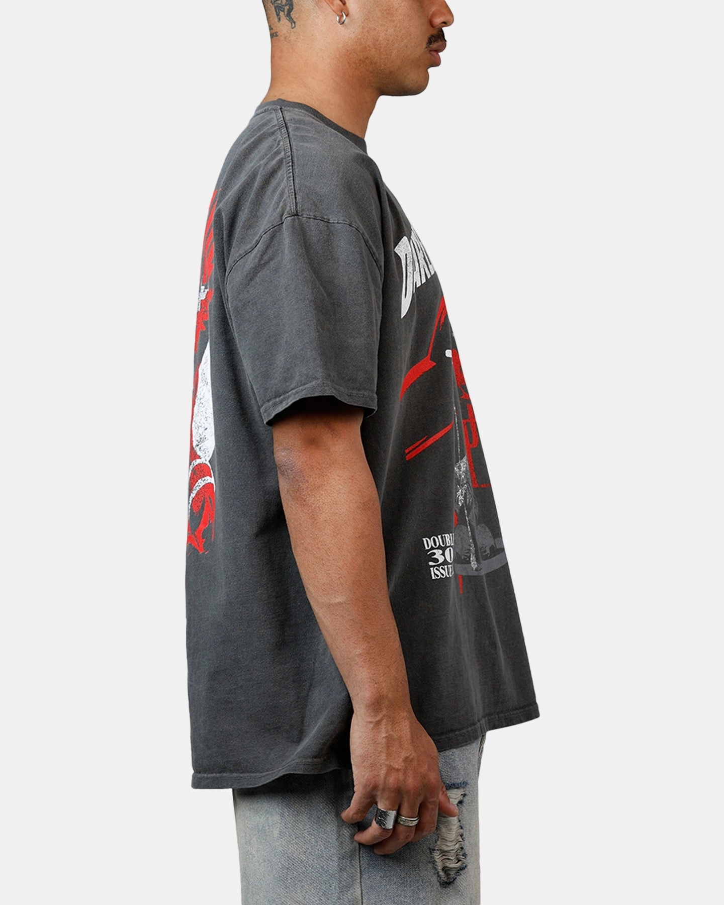 American Thrift Marvel Daredevil Comic Heavyweight T-Shirt Black Wash AbrasionResistantFabric OdorResistant Treatment