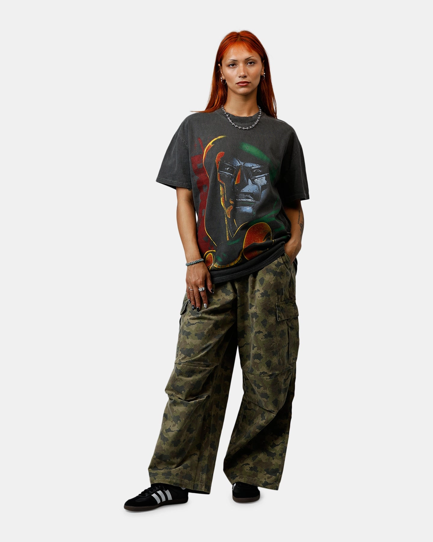 American Thrift Marvel Doctor Doom Heavyweight T-Shirt Black Wash Thermal Regulation Fabric LowMaintenance