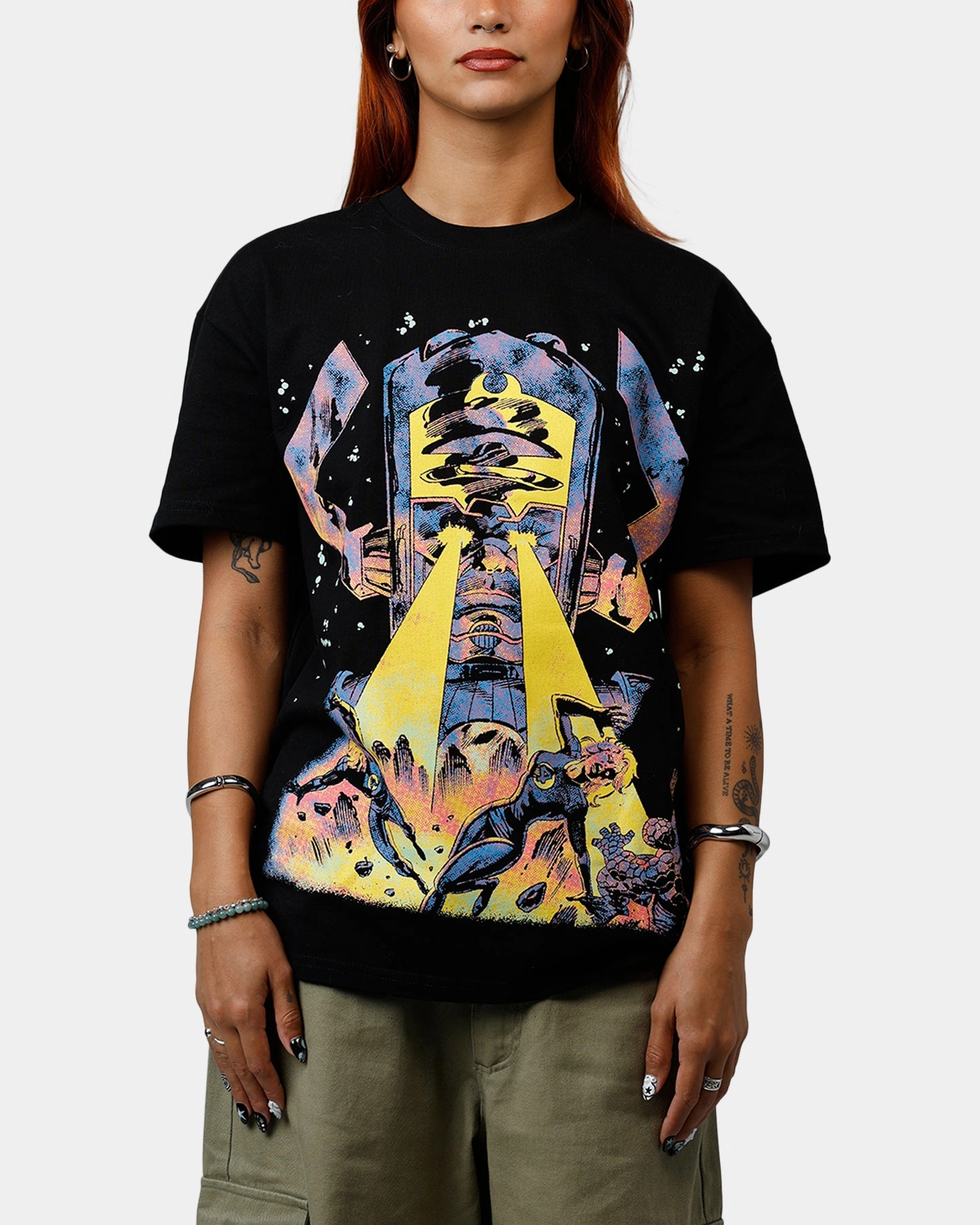 American Thrift Marvel Fantastic Four Galactus Vintage T-Shirt Black Anti Pill Finish