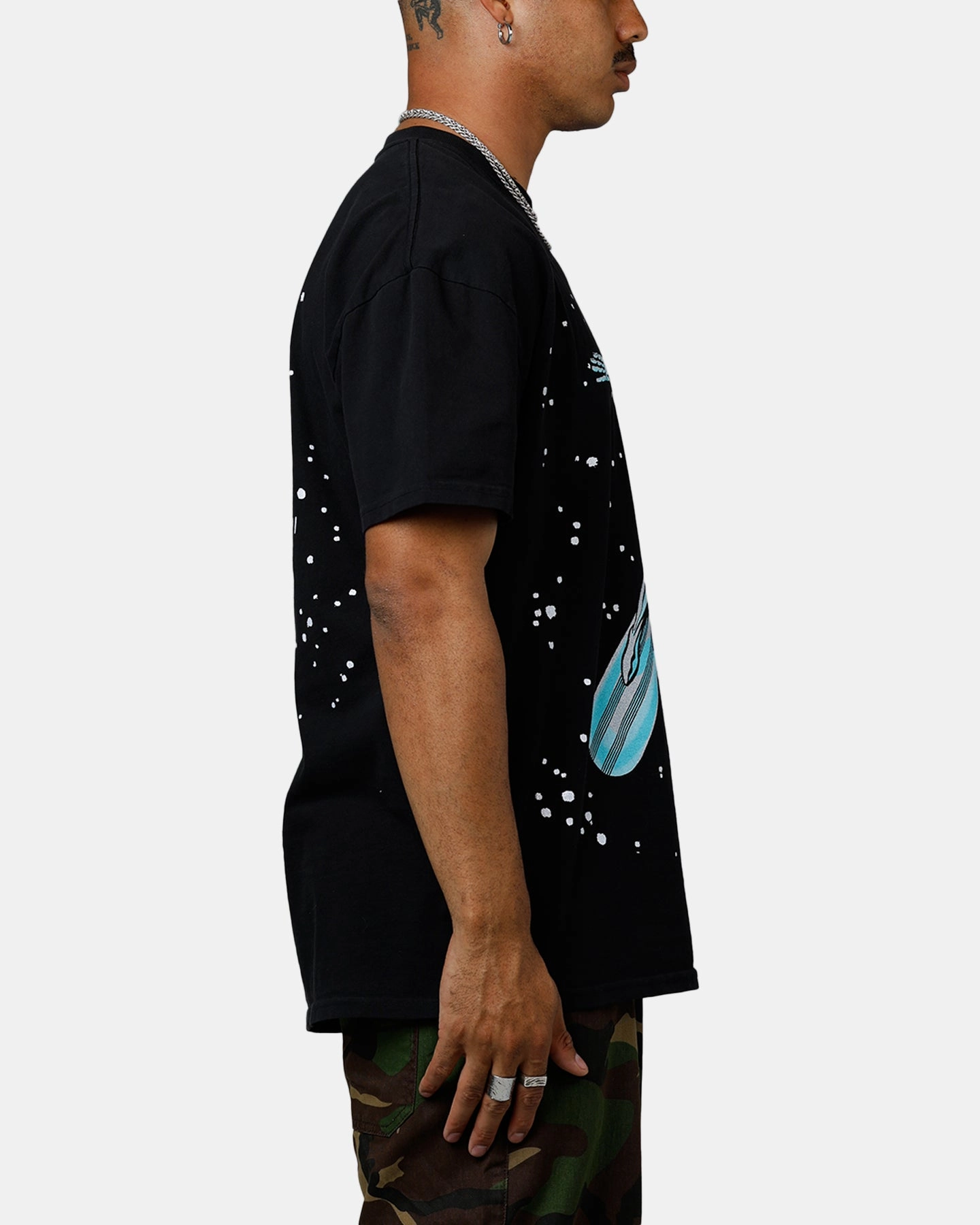 American Thrift Marvel Fantastic Four Silver Surfer Vintage T-Shirt Black ReinforcedEdges