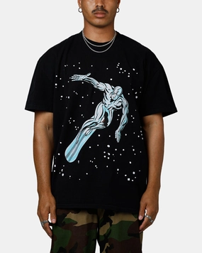 Durable Double Stitching American Thrift Marvel Fantastic Four Silver Surfer Vintage T-Shirt Black