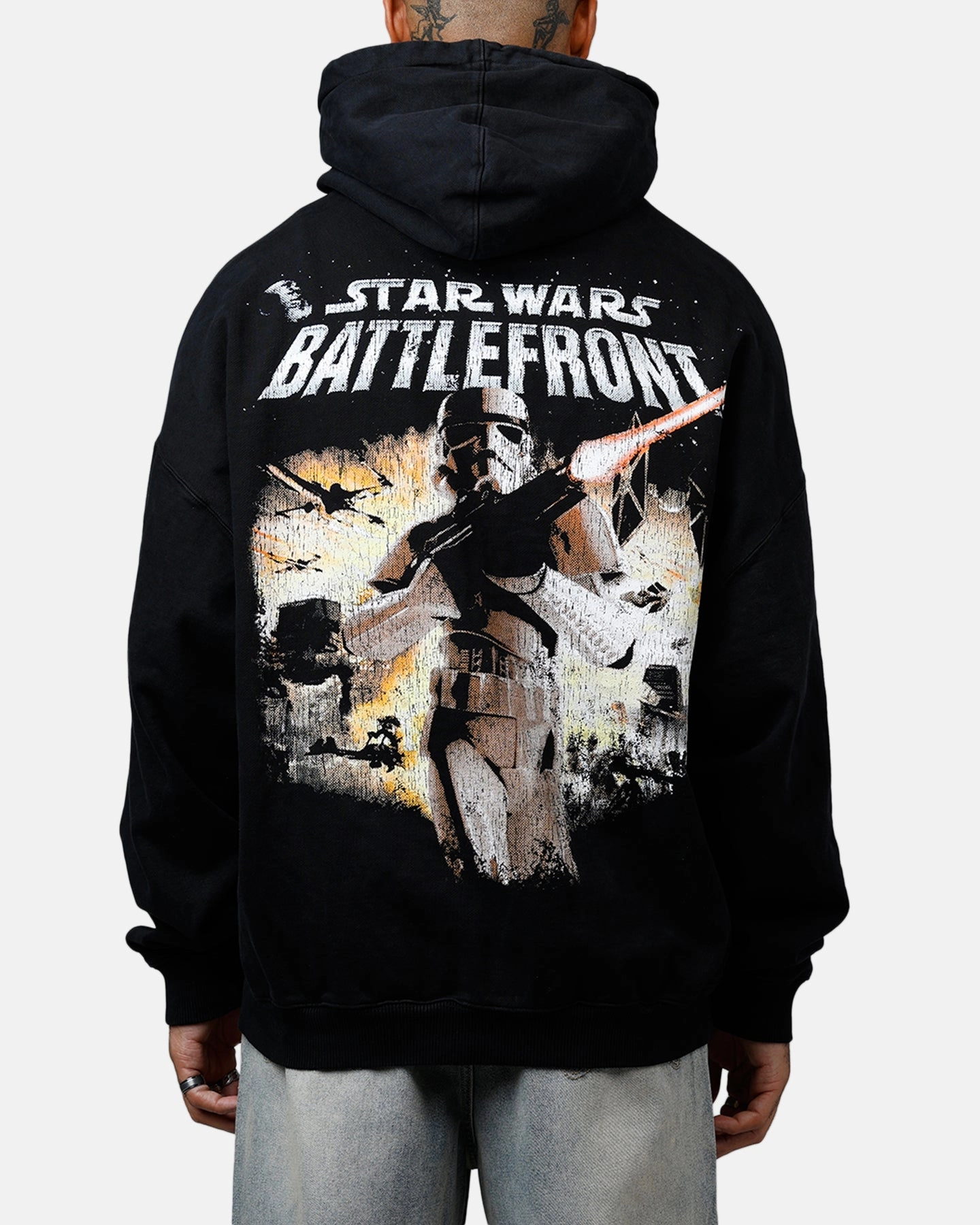 American Thrift Star Wars Battlefront Premium Hoodie Black Casual Fit Eco Conscious Packaging