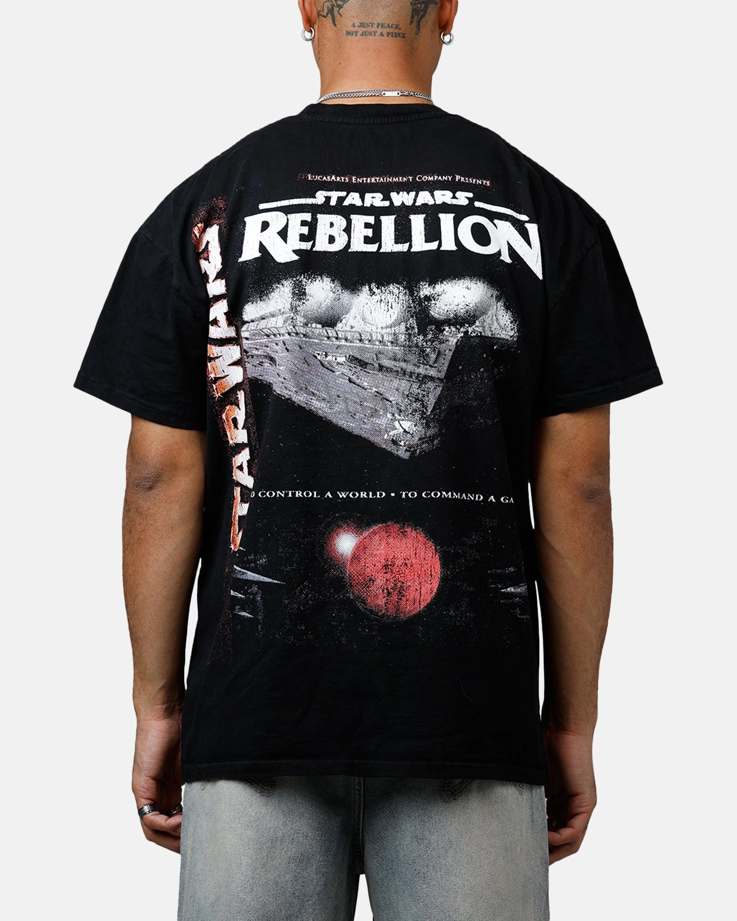 Relaxed Silhouette American Thrift Star Wars Battlefront Rebellion Heavyweight T-Shirt Black