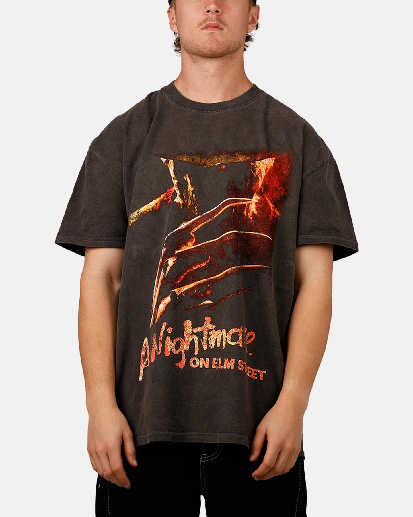 HypoallergenicMaterial Friction Resistant Finish American Thrift X A Nightmare on Elm Street 'Horror Classics' Claw Heavyweight T-Shirt Black Wash
