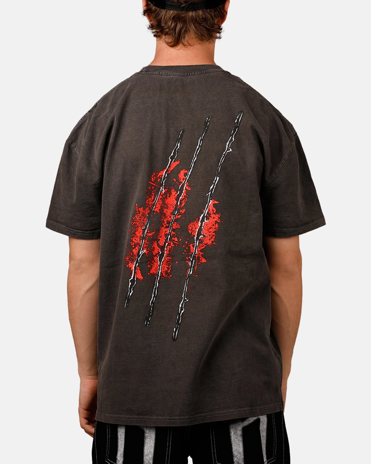 American Thrift X A Nightmare on Elm Street 'Horror Classics' Claw Heavyweight T-Shirt Black Wash Sweat Absorbent Inner Layer Hypoallergenic Fiber