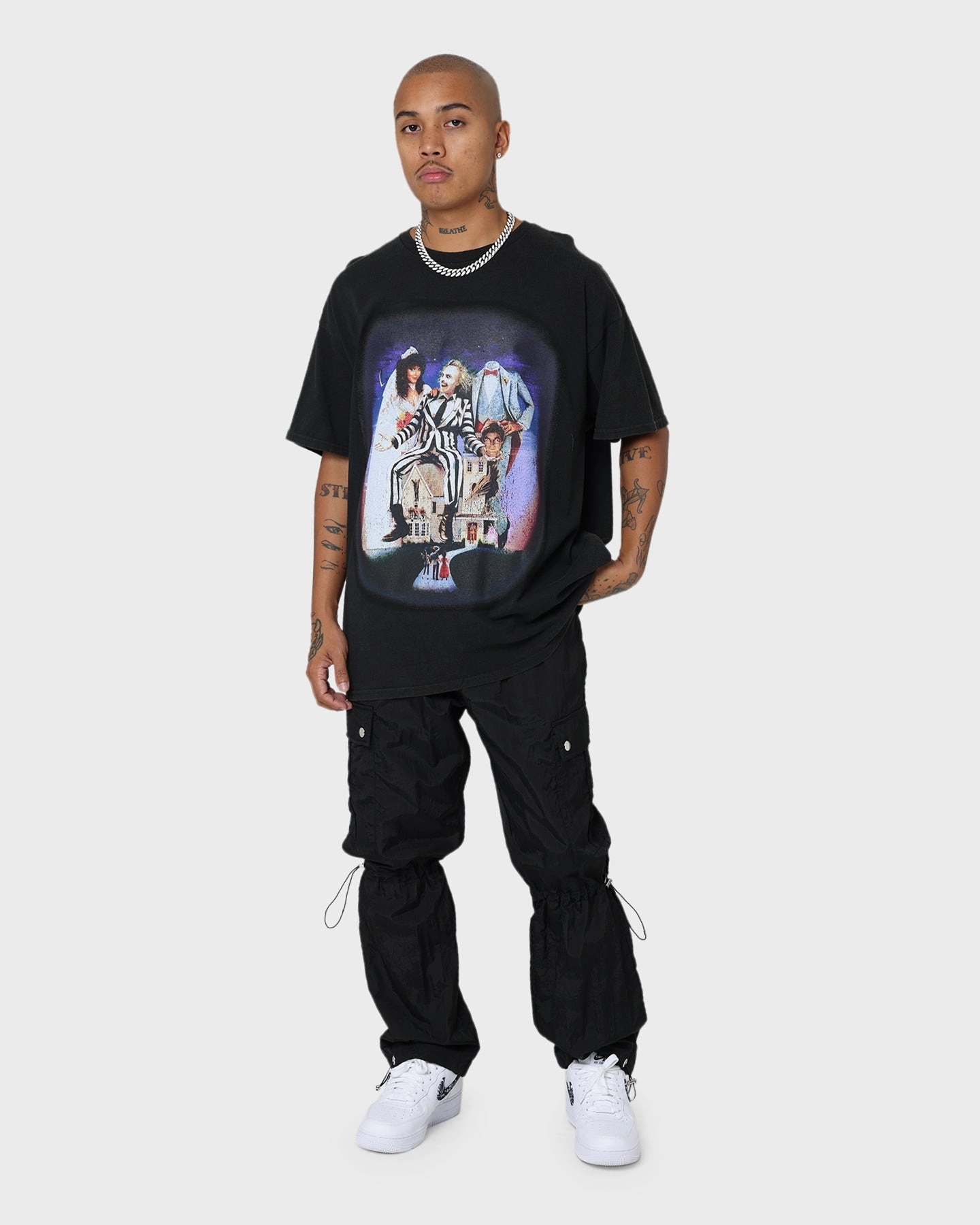 AntiBacterial Coating American Thrift X Beetlejuice Beetlejuice Vintage T-Shirt Black Wash