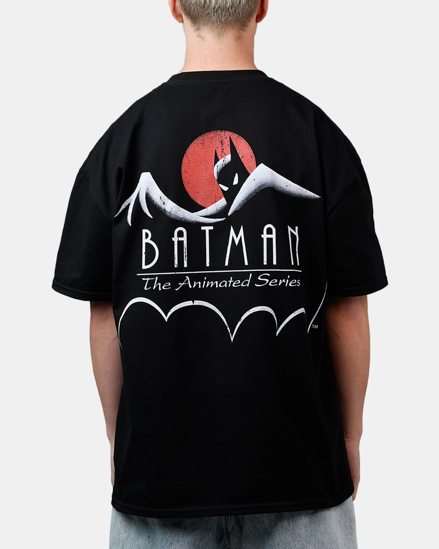 American Thrift X DC 1992 Batman And Robin Heavyweight T-Shirt Black Variable Tension Adjustment HoodedVersion