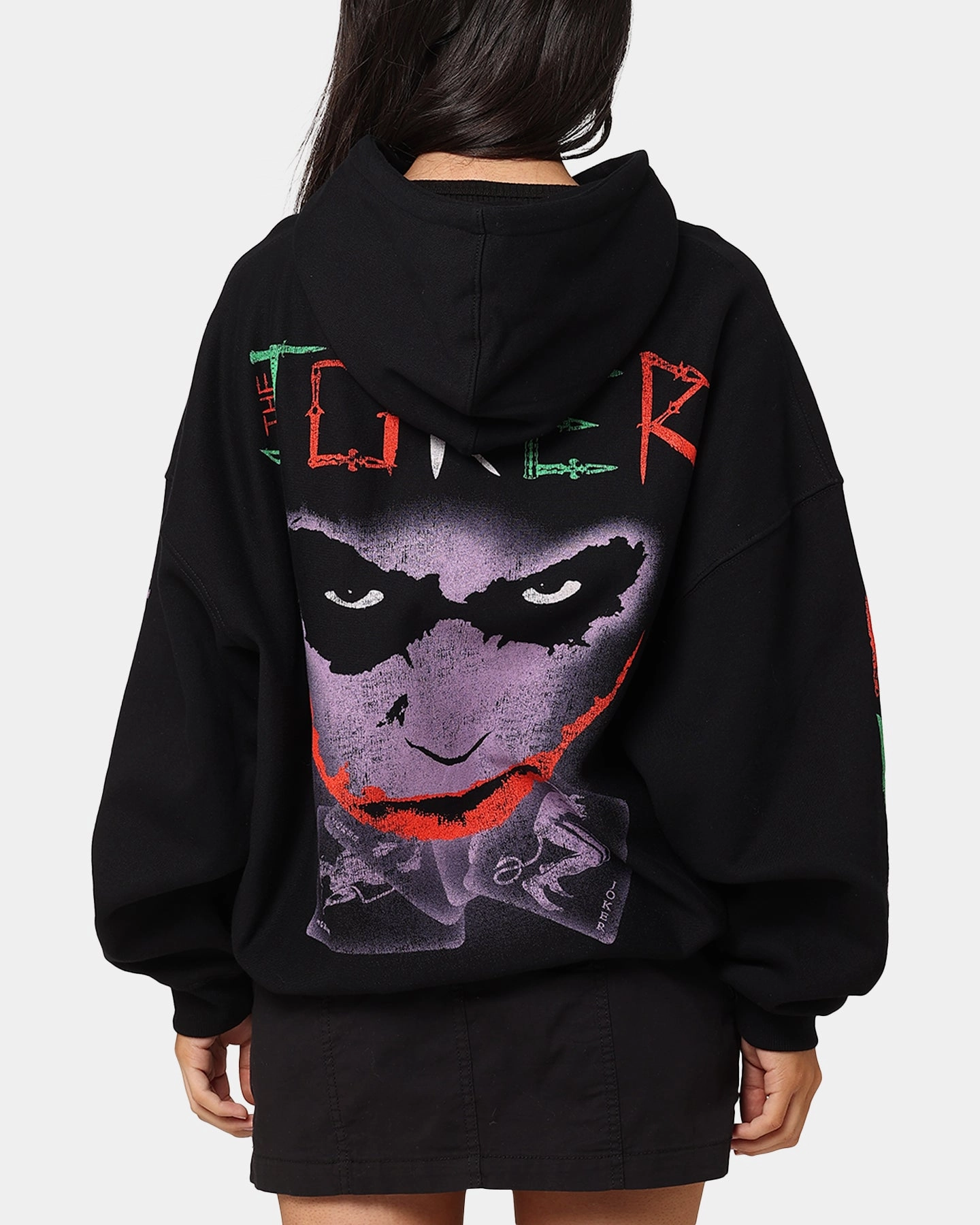 American Thrift X DC Batman The Joker Scars Premium Hoodie Black ribbed texture