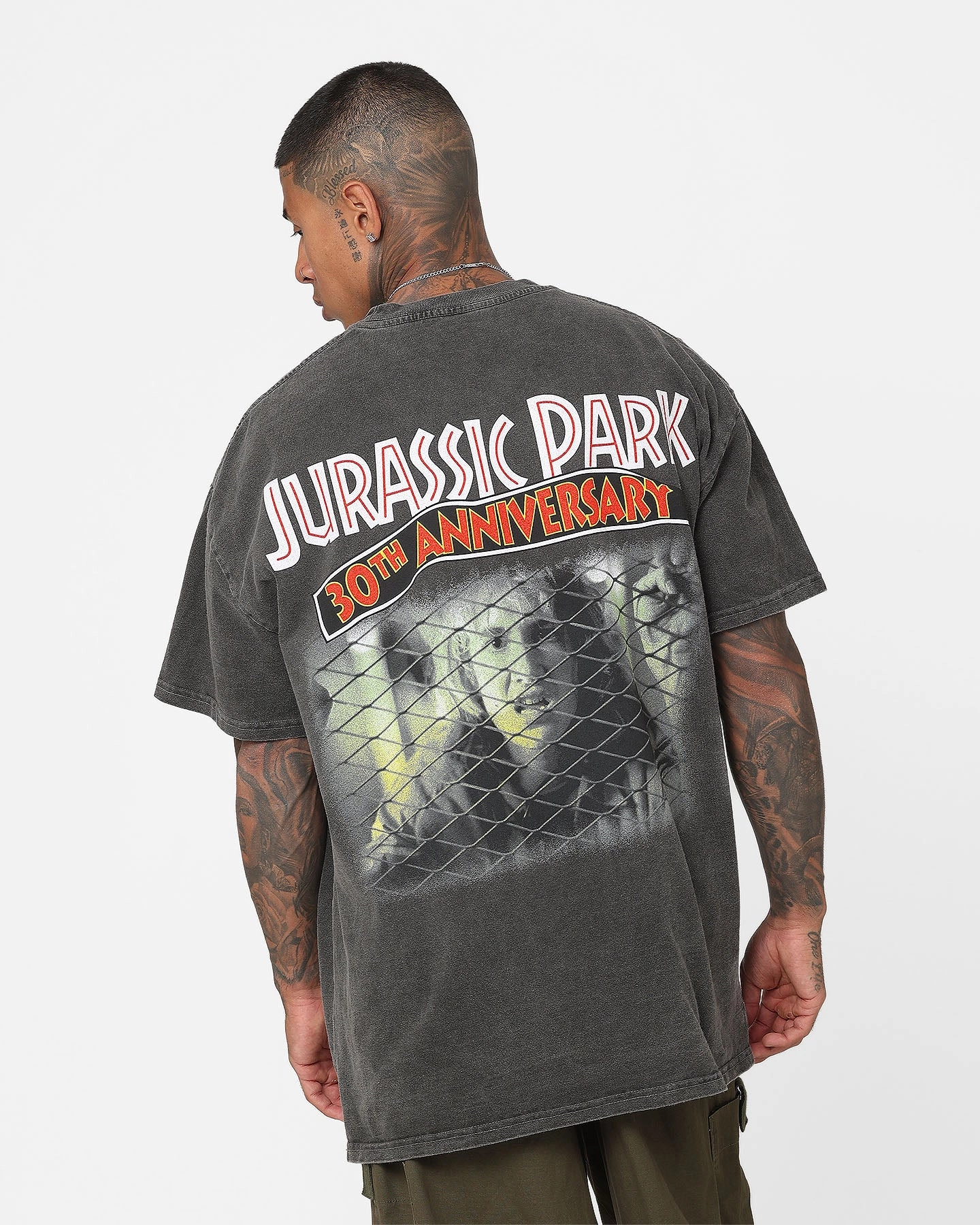 American Thrift X Jurassic Park 30th Anniversary Heavyweight Vintage T-Shirt Black Wash VentilatedMeshPaneling FlexibleSole