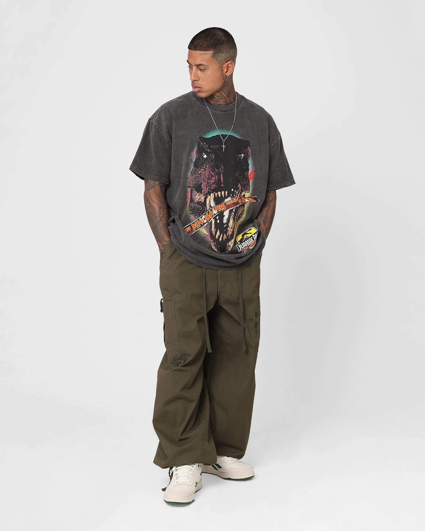 American Thrift X Jurassic Park 30th Anniversary Heavyweight Vintage T-Shirt Black Wash CompactSize