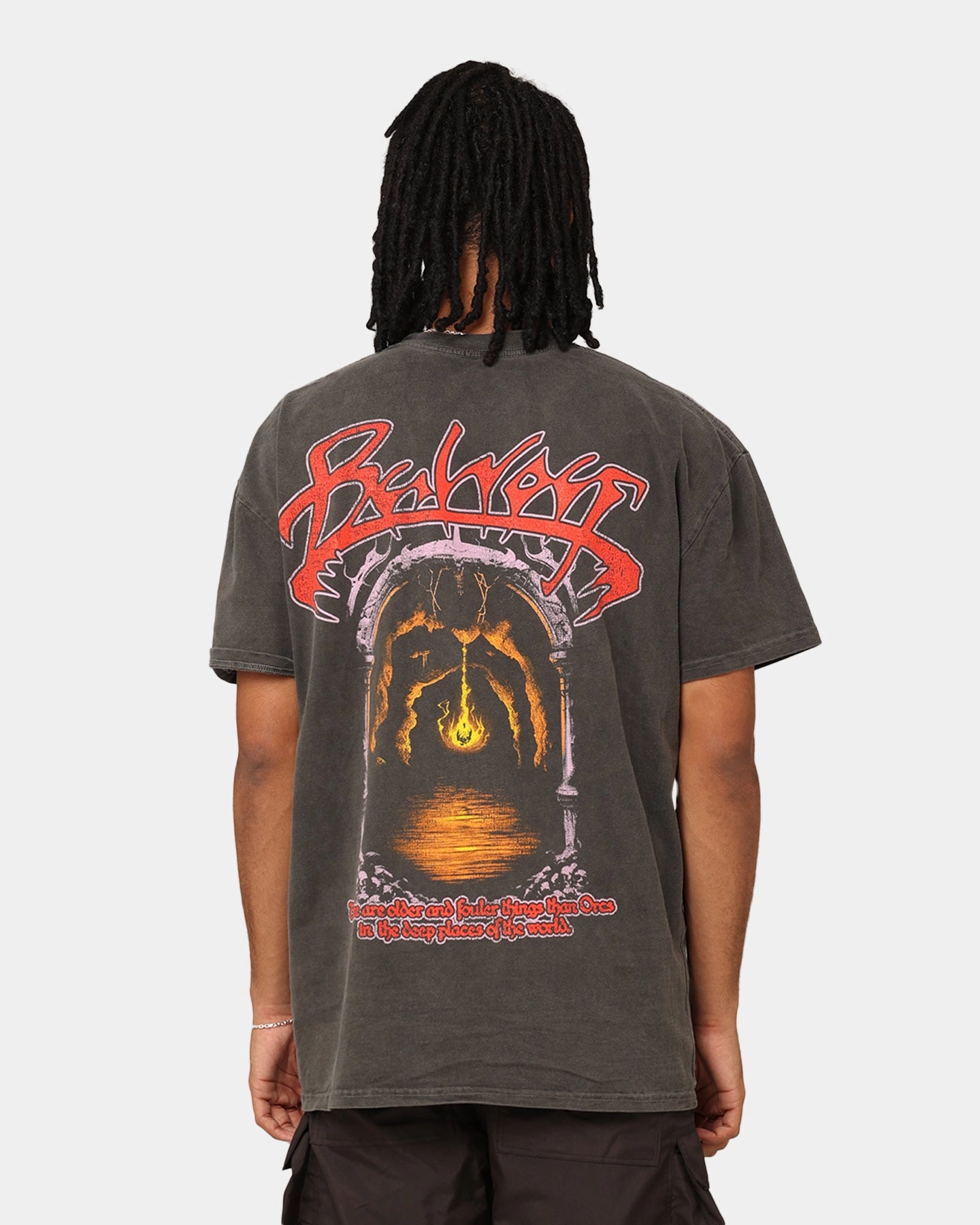 American Thrift X Lord Of The Rings Balrog Heavyweight T-Shirt Black Wash Sustainable Production Certified