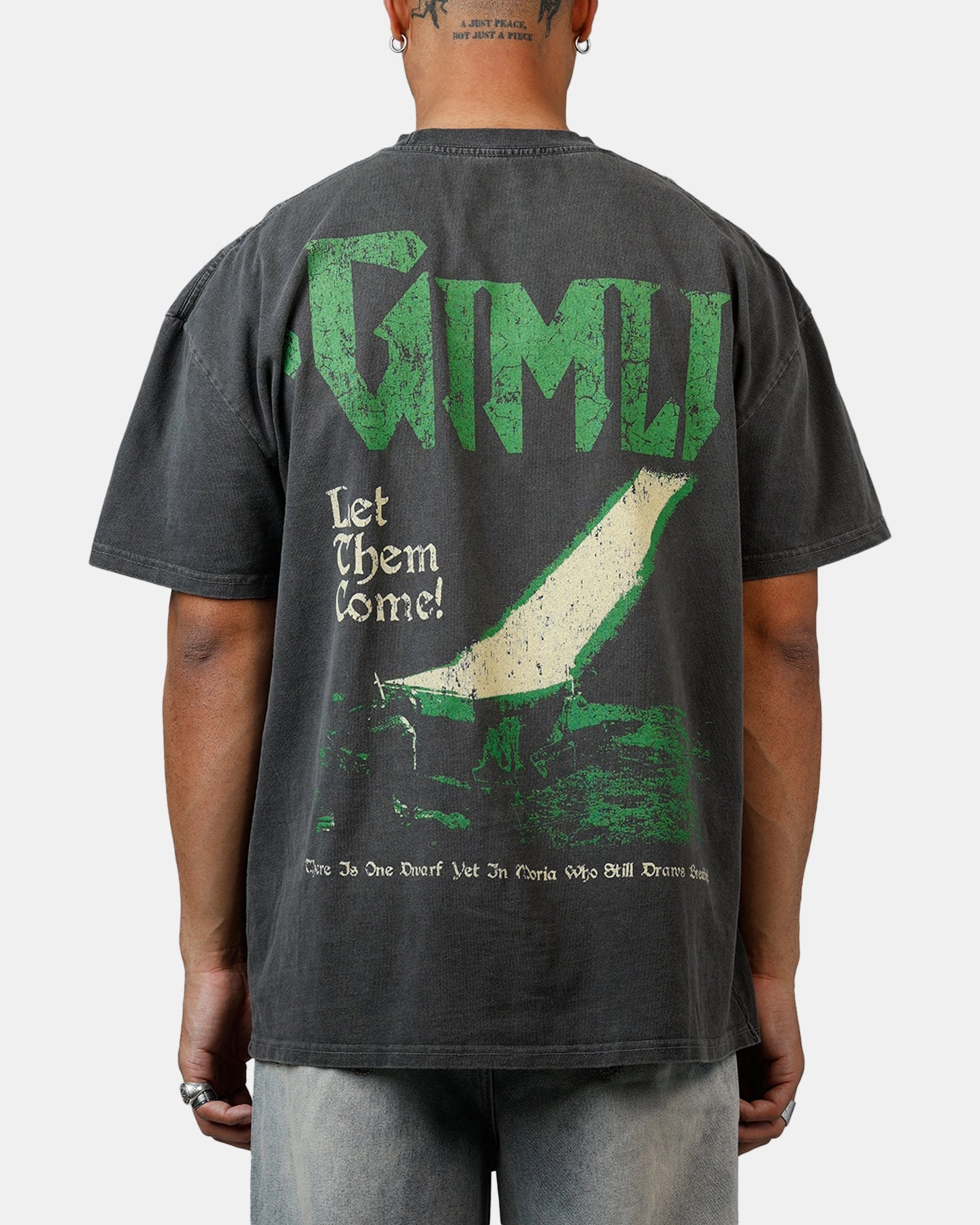 American Thrift X Lord Of The Rings Gimli Toss Heavyweight T-Shirt Black Wash HypoallergenicConstruction Tension Balanced Design