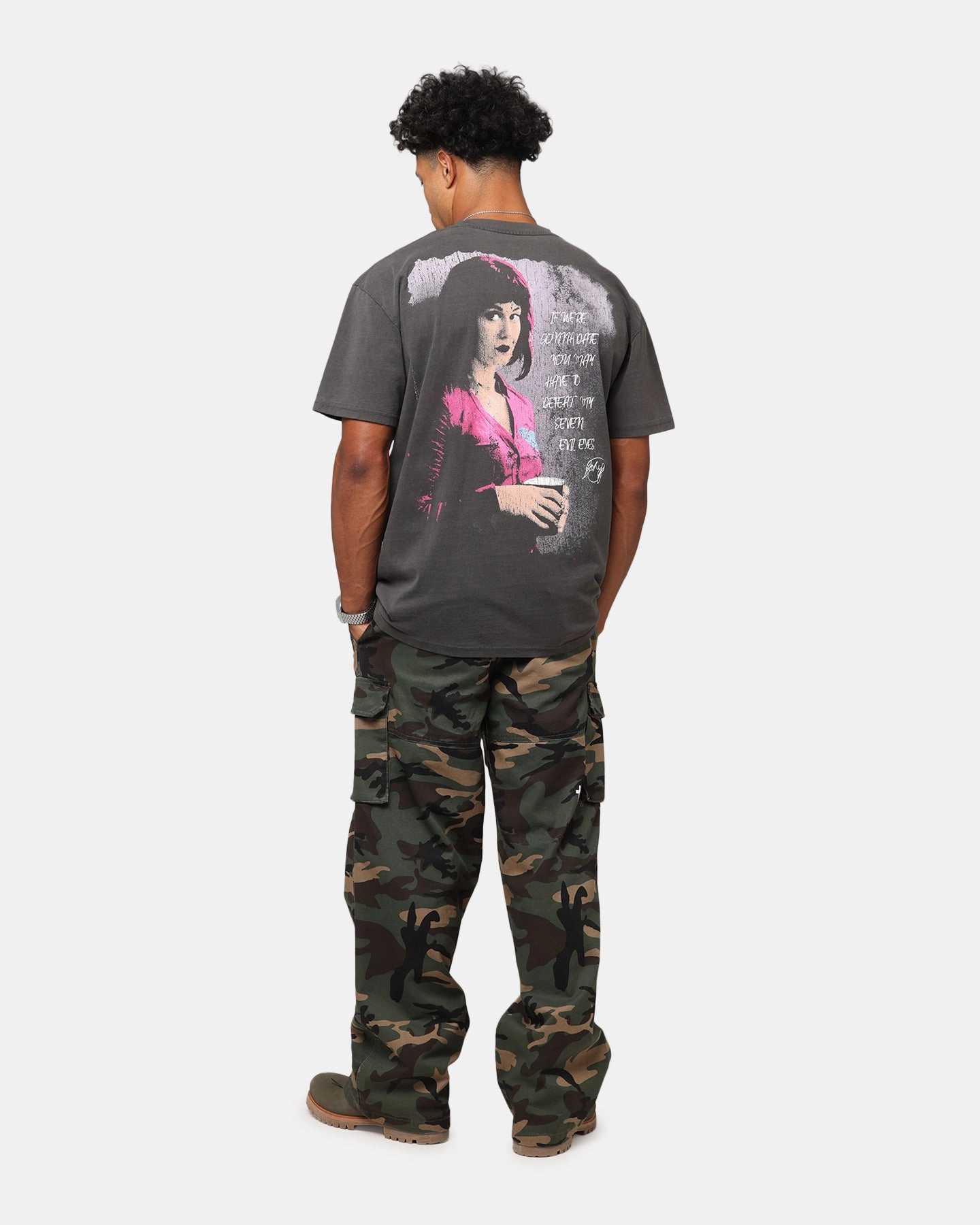 Quick Access Slit American Thrift X Scott Pilgrim Ramona & Scott Heavyweight T-Shirt Black