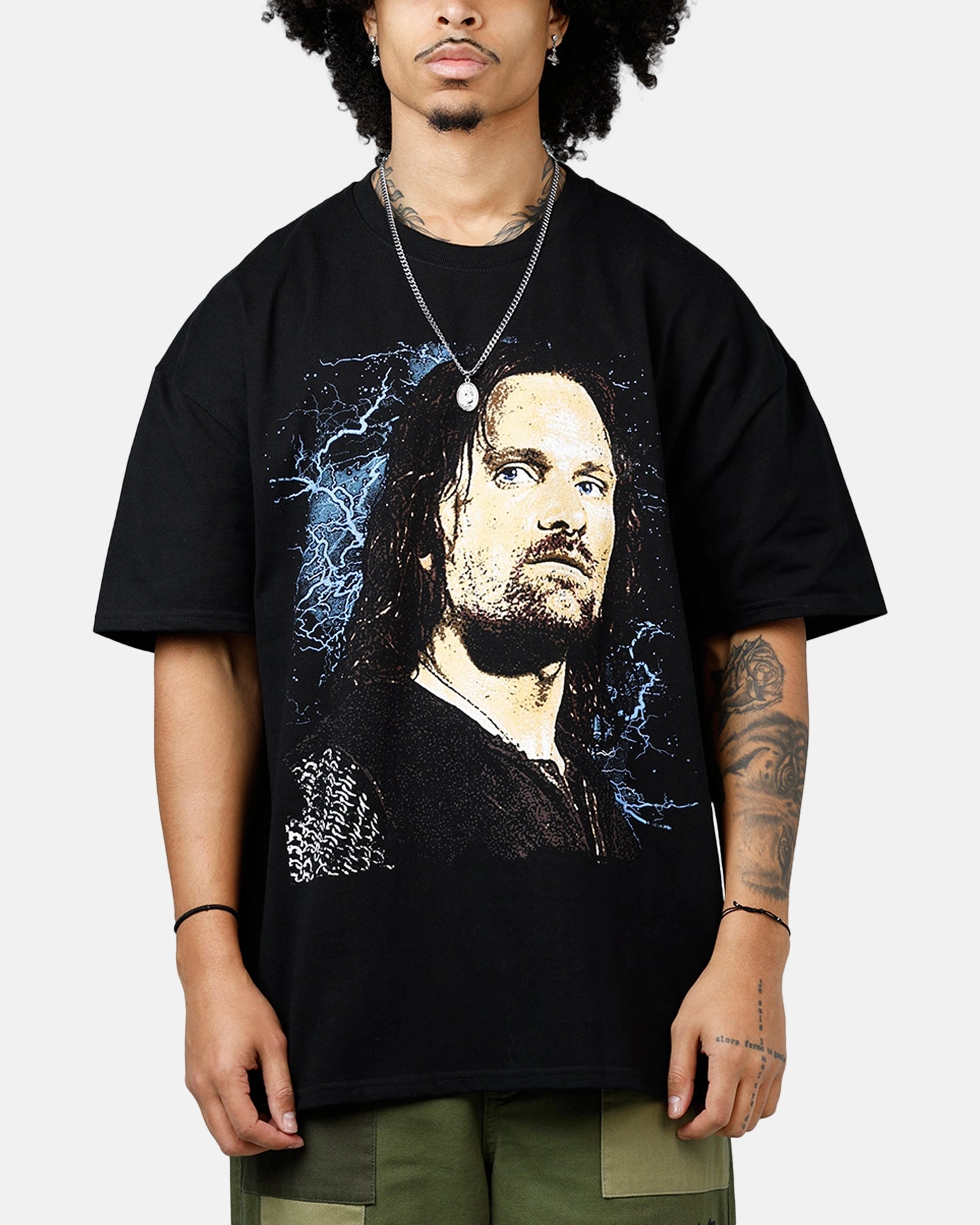 Moisture Control Technology TaglessLabel American Thrift X The Lord Of The Rings Aragorn Heavyweight T-Shirt Black