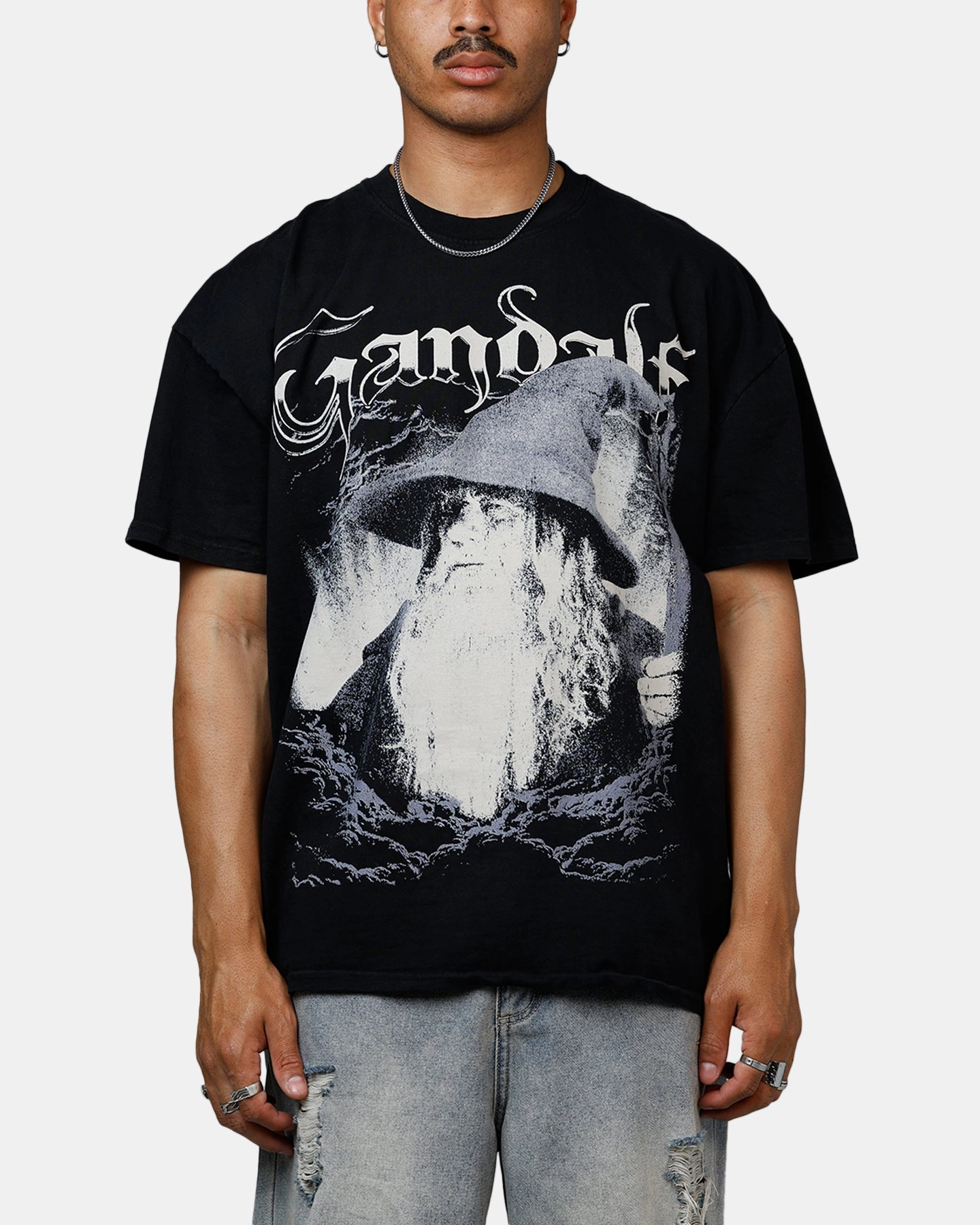 TaglessCollars American Thrift X The Lord Of The Rings Gandalf Heavyweight T-Shirt Black