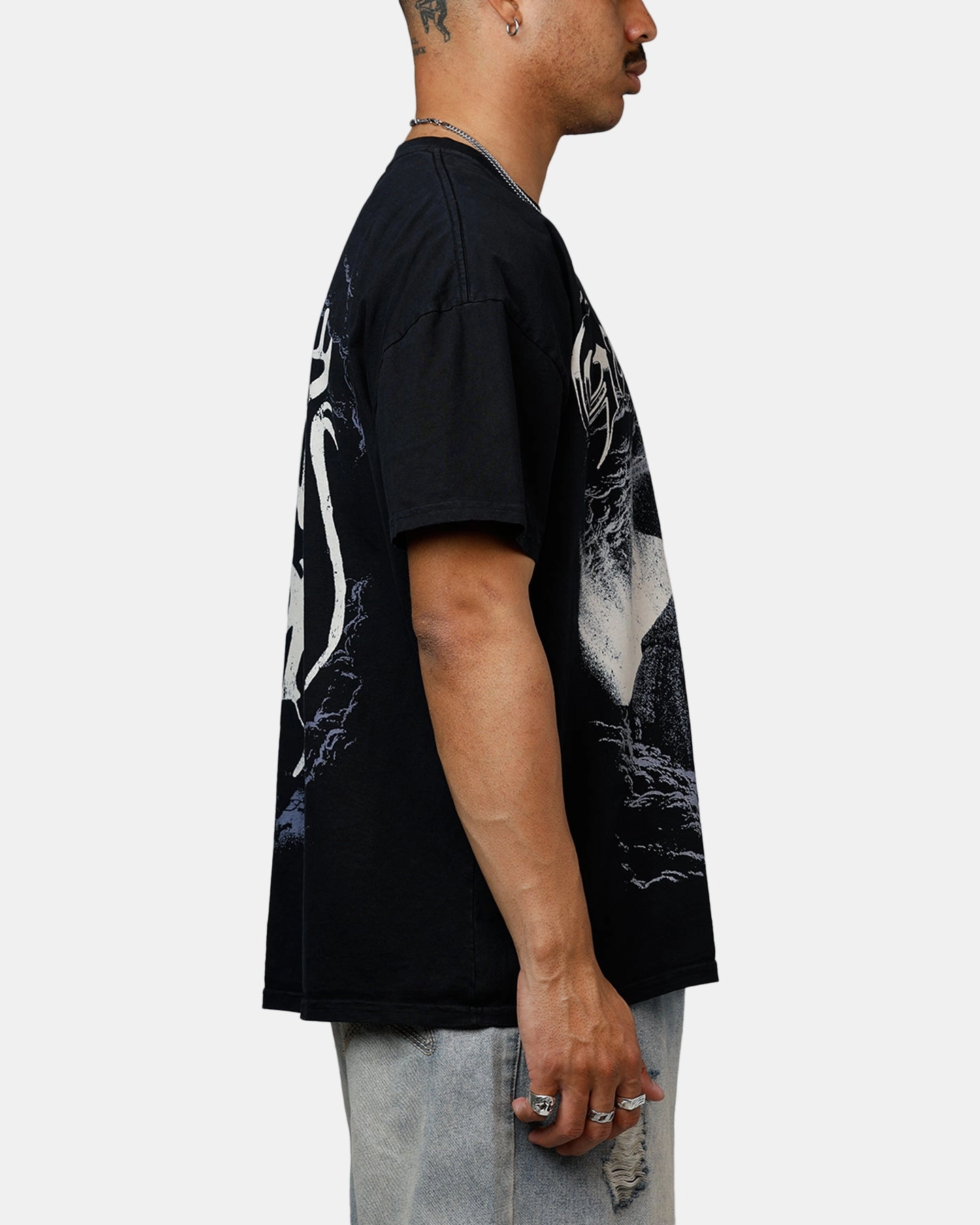 Buttery Soft Handfeel Comfortable Collar American Thrift X The Lord Of The Rings Gandalf Heavyweight T-Shirt Black