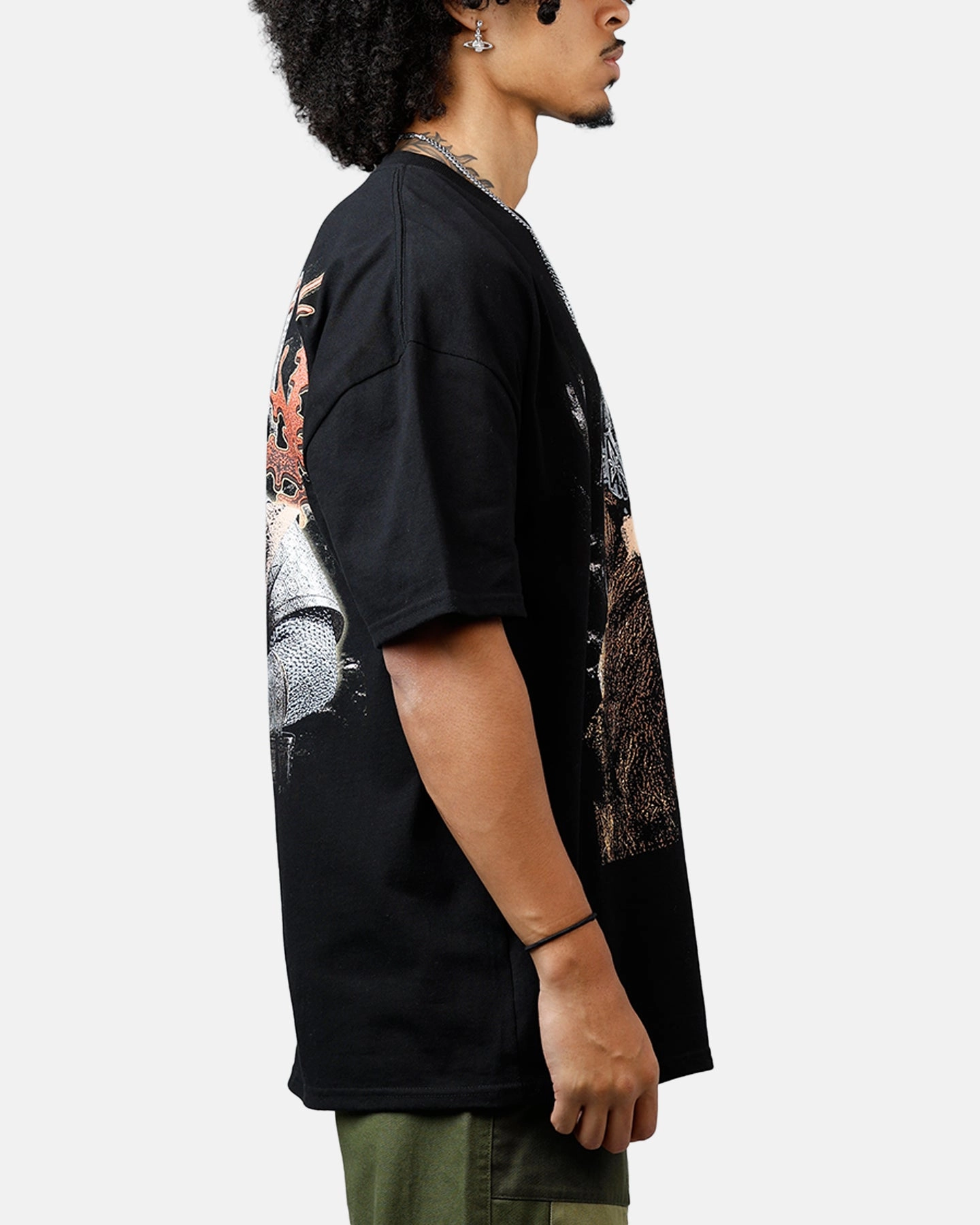 NonFade Dye American Thrift X The Lord Of The Rings Gimli Heavyweight T-Shirt Black