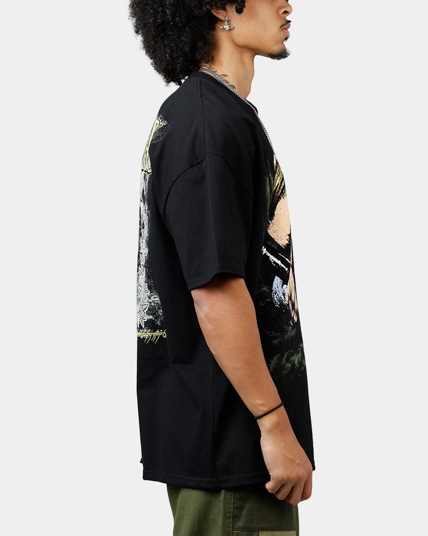 American Thrift X The Lord Of The Rings Legolas Heavyweight T-Shirt Black FadeResistant Dye Multi Way Adjustable Fit