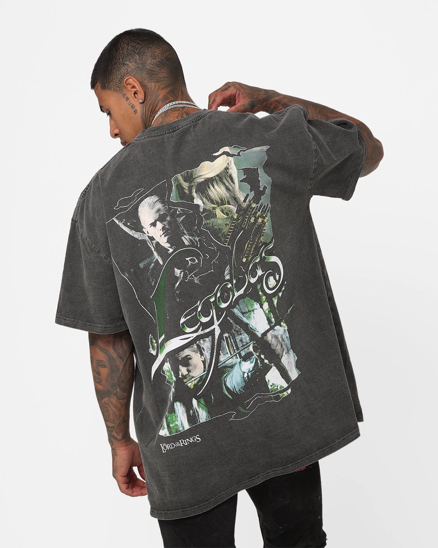 AntiPillingTechnology American Thrift X The Lord Of The Rings Legolas Heavyweight Vintage T-Shirt Black Wash
