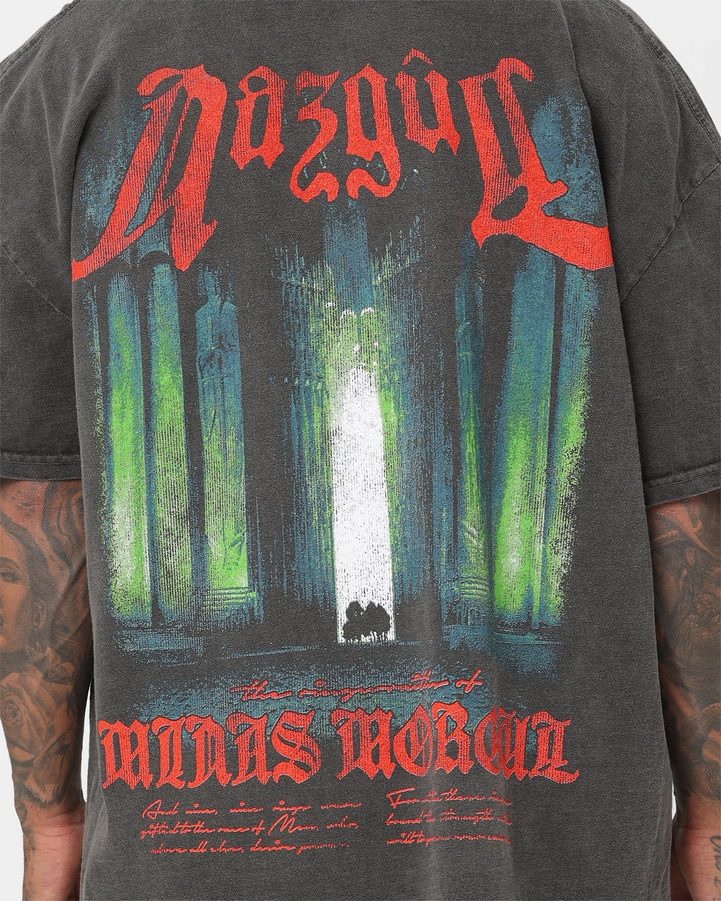 American Thrift X The Lord Of The Rings Nazgul Heavyweight Vintage T-Shirt Black Wash QuickDrying AbrasionResistant Finish