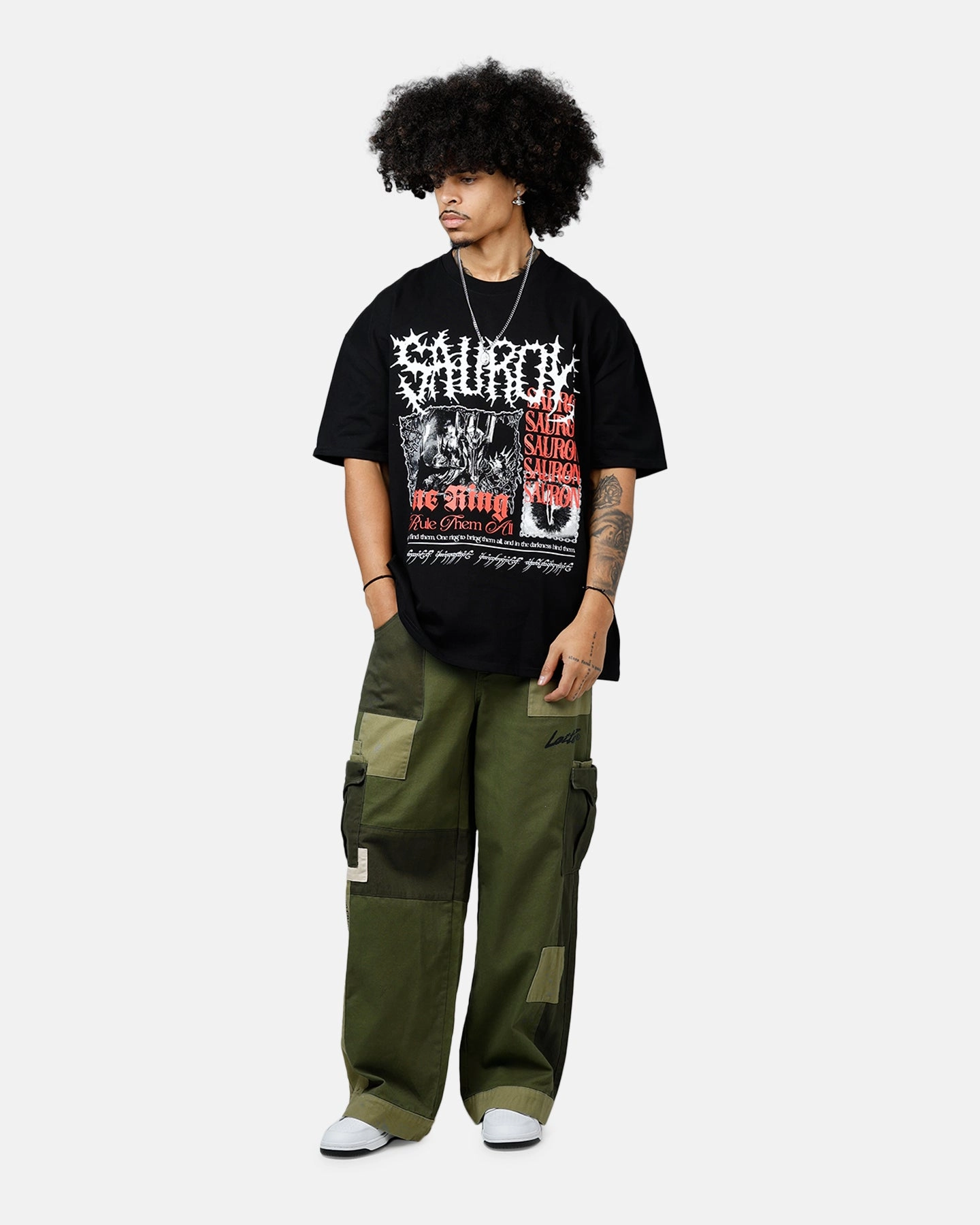 American Thrift X The Lord Of The Rings Sauron Heavyweight T-Shirt Black StretchFit Design NonRestrictive