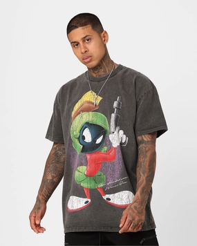 American Thrift X Warner Bros. Marvin The Martian Vintage Heavyweight T-Shirt Black Wash Quick Dry Technology StretchFabric