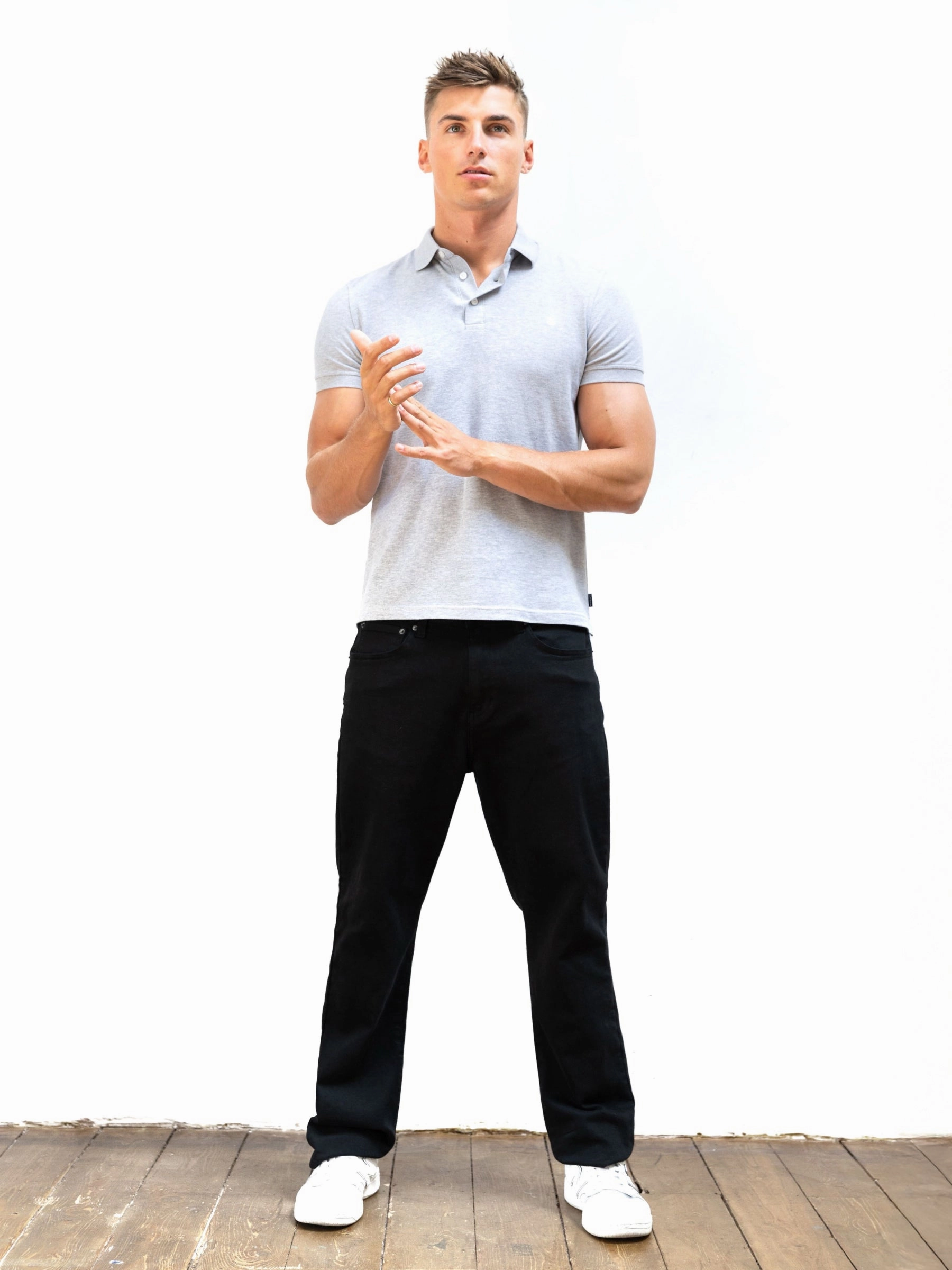 Snag Resistant Fabric Casual Chic Anchor Polo Shirt - Marl Grey