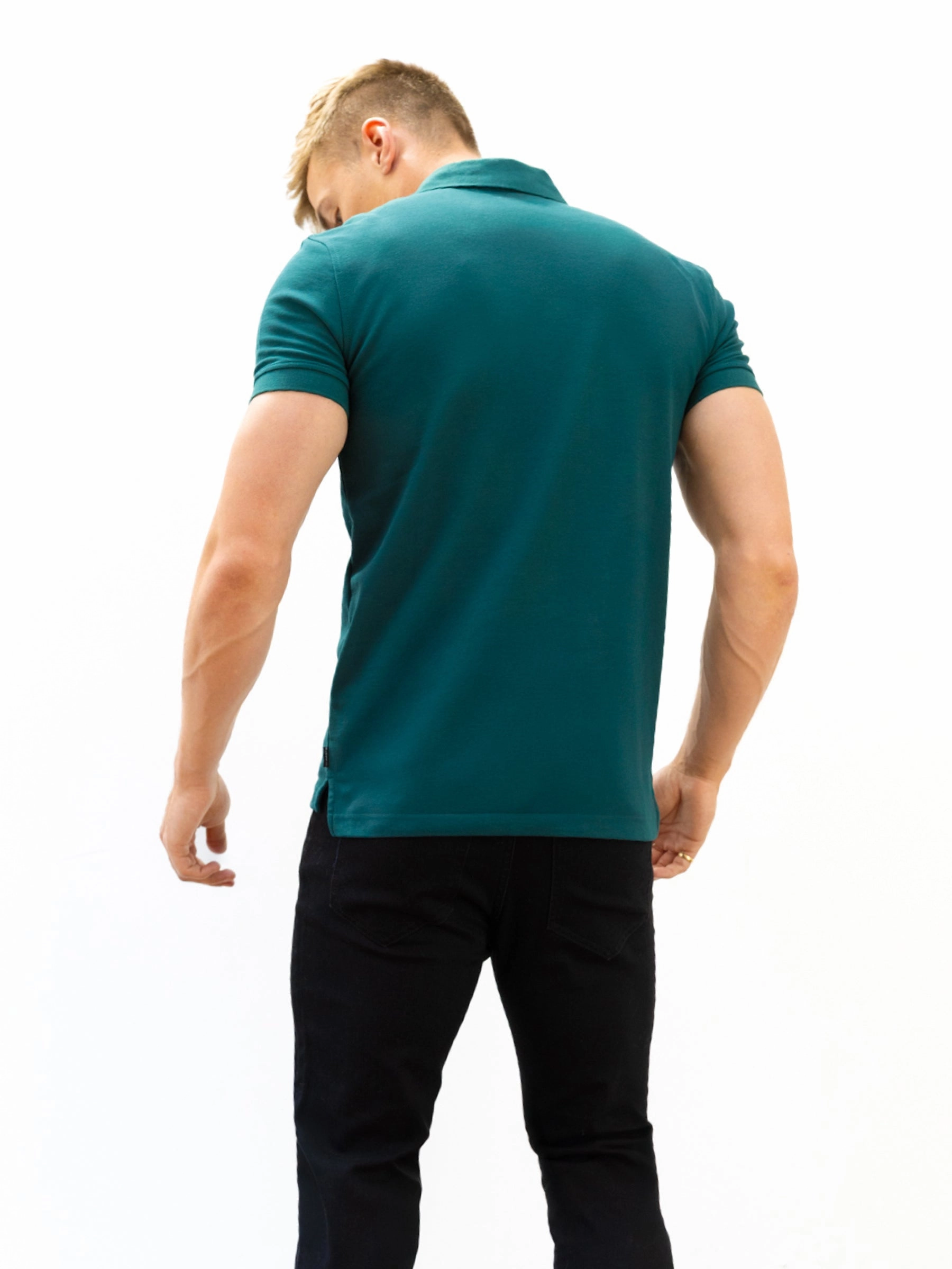 Andorra Polo Shirt - Green checkered pattern Travel-friendly