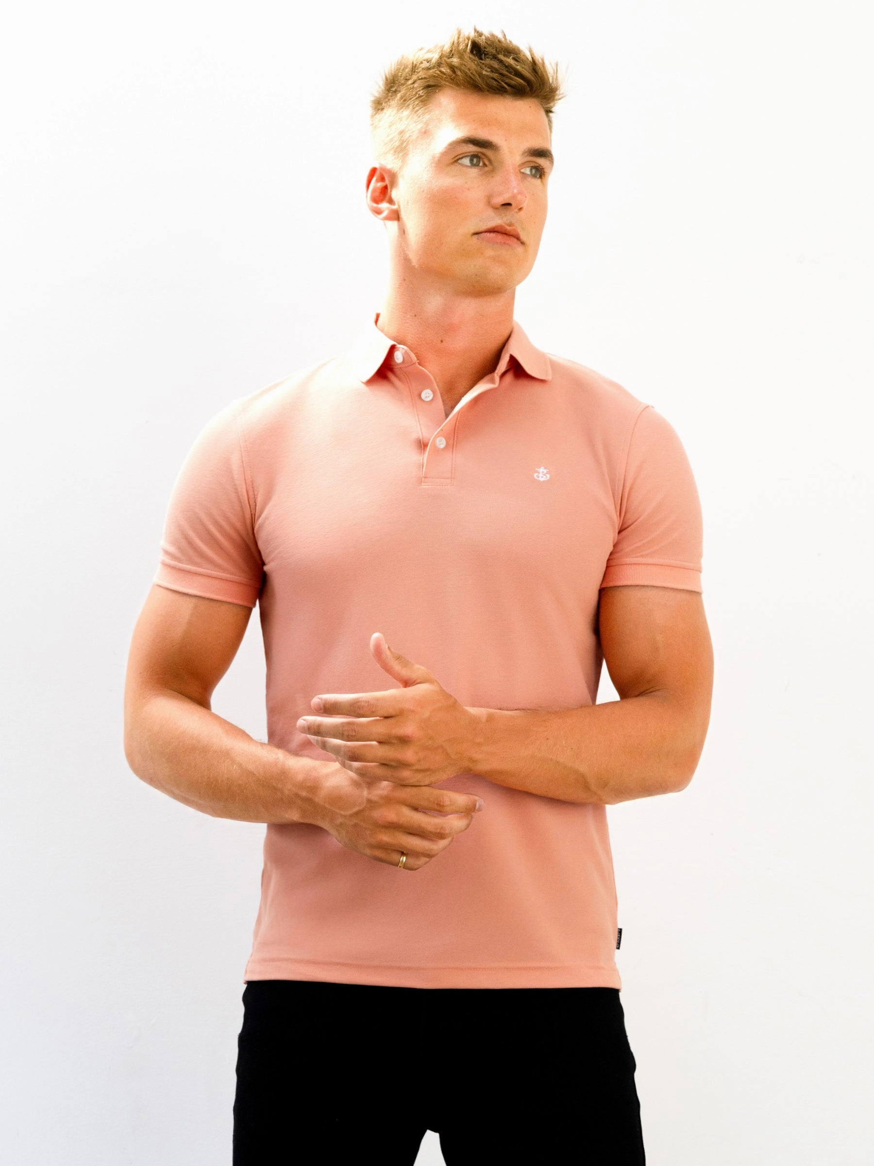 Andorra Polo Shirt - Pink Tailored Silhouette Performance Fabric