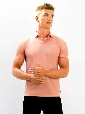 Andorra Polo Shirt - Pink Tailored Silhouette Performance Fabric
