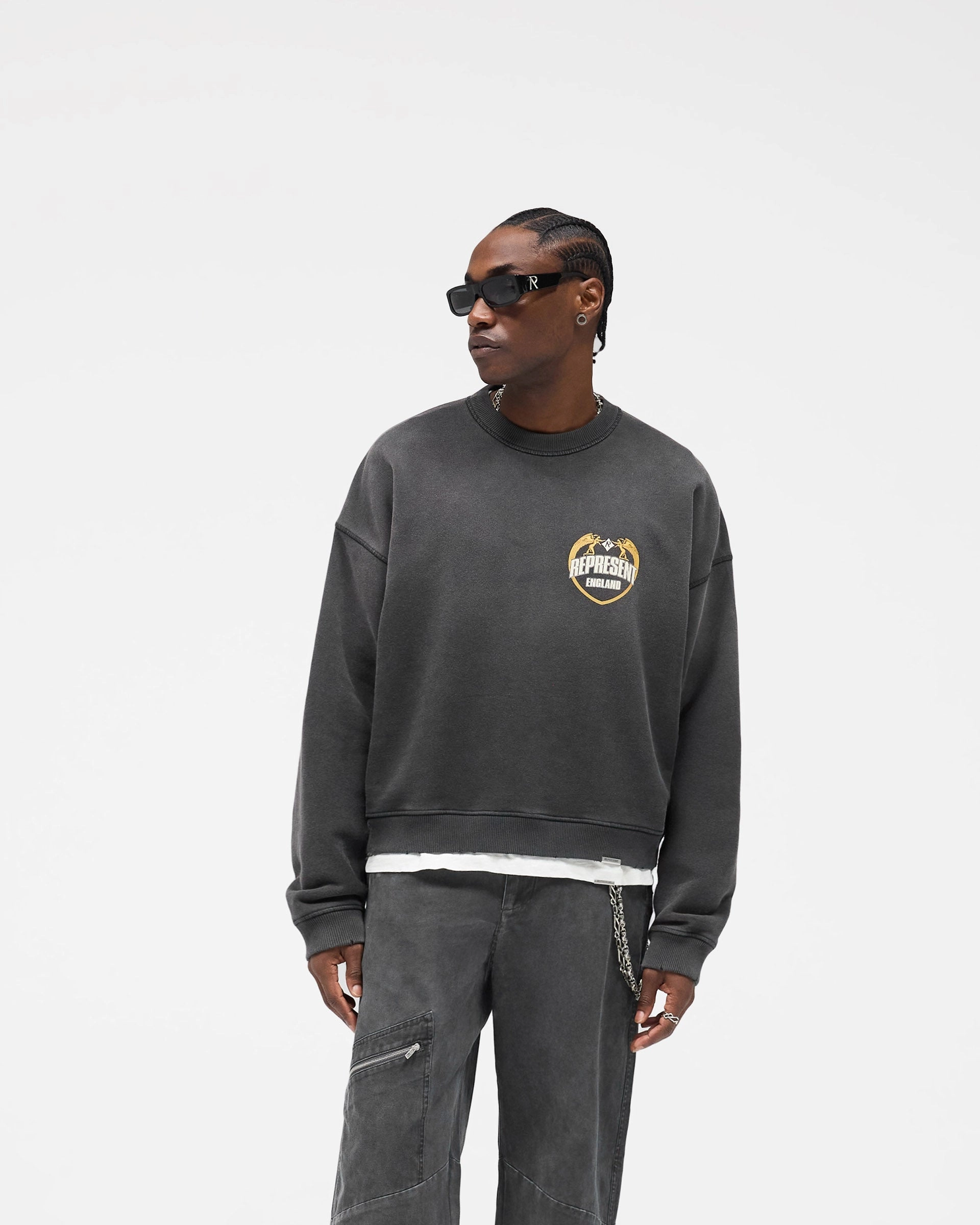 Angel Border Sweater - Stained Black Soft Material Sweater Knit