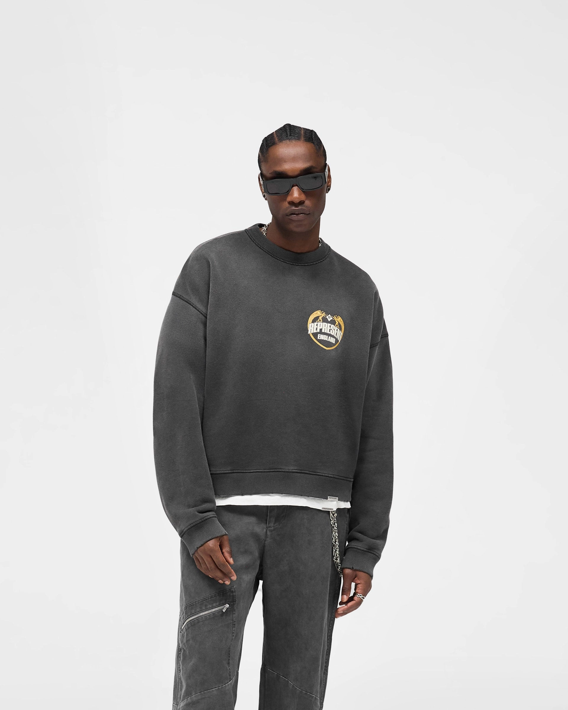 Angel Border Sweater - Stained Black Stretch Flexibility