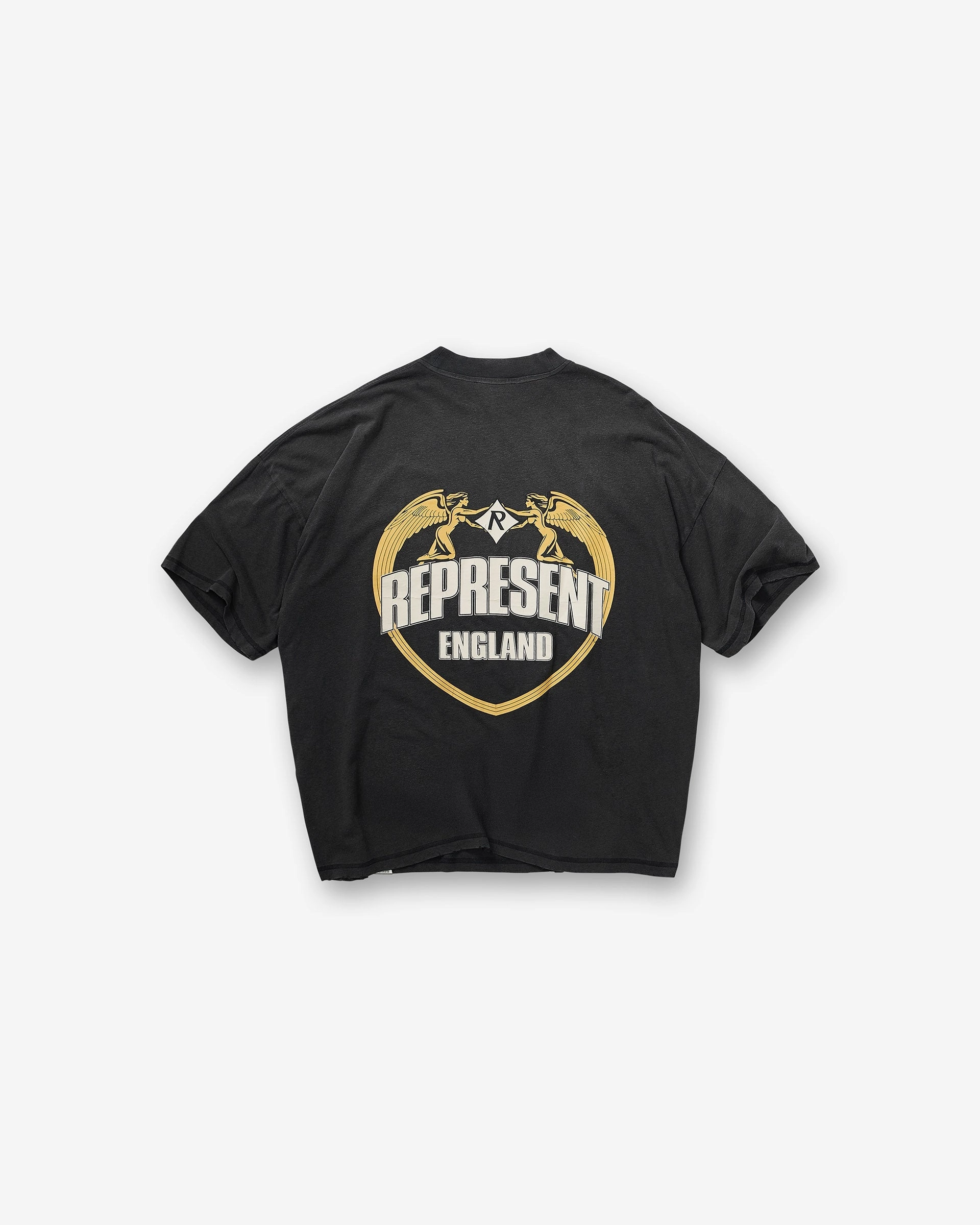 Angel Border T-Shirt - Stained Black MinimalistDesign Anti-pilling