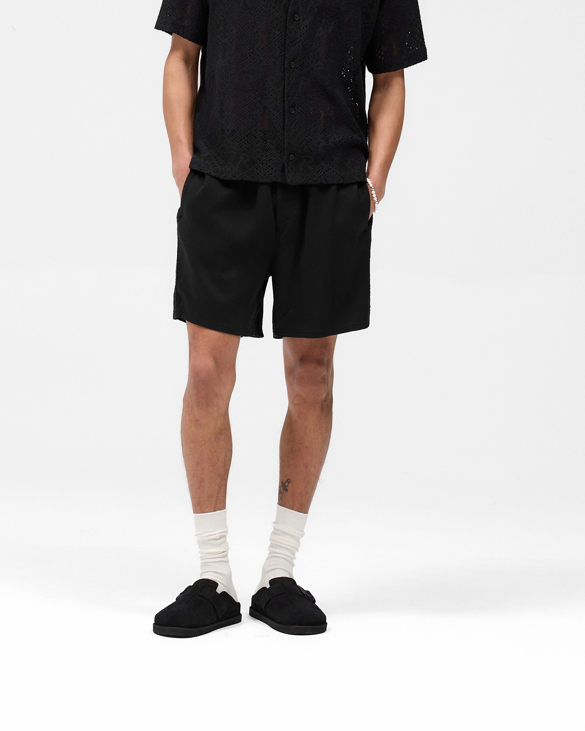 Knitted Panel Short - Black Perfect Fit