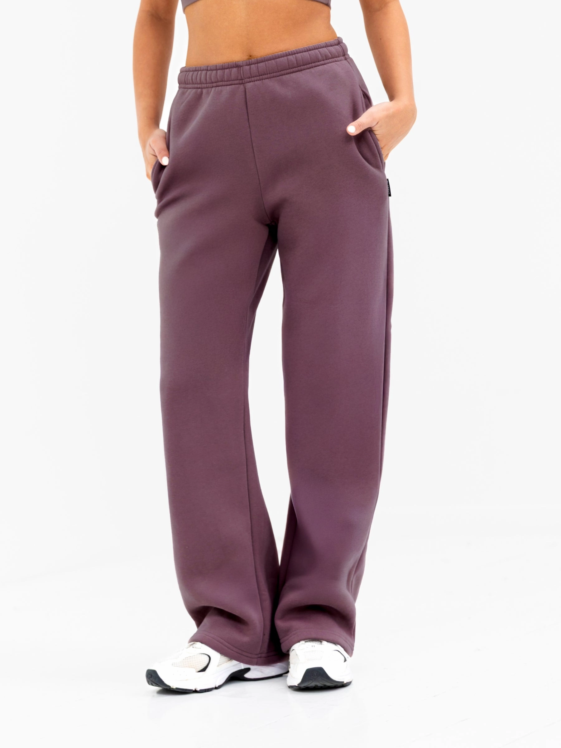 Isabel Wide Leg Sweatpants - Light Plum Neutral Shade Relaxed fit wear