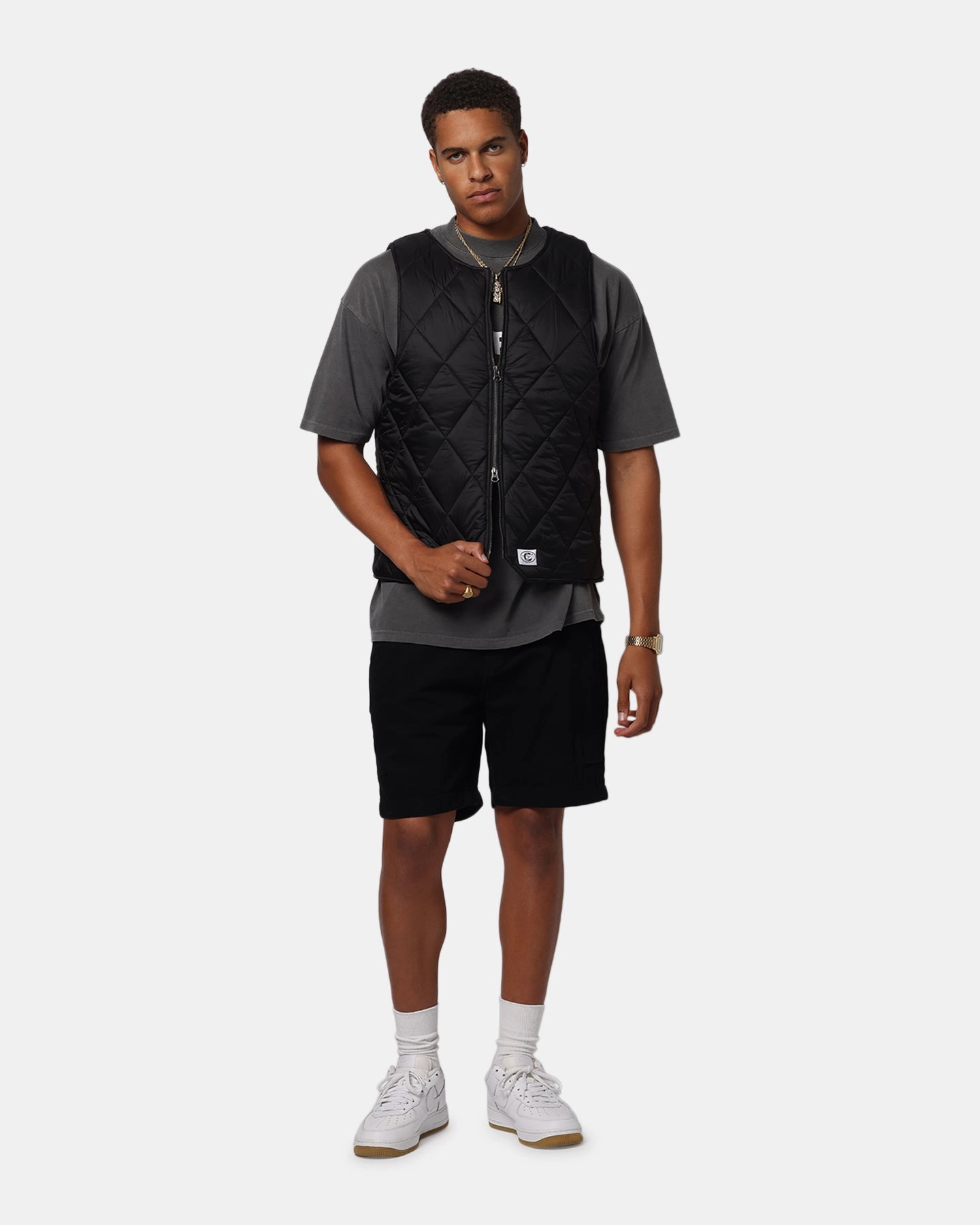 Carre Quilted Vest Black Casual dress