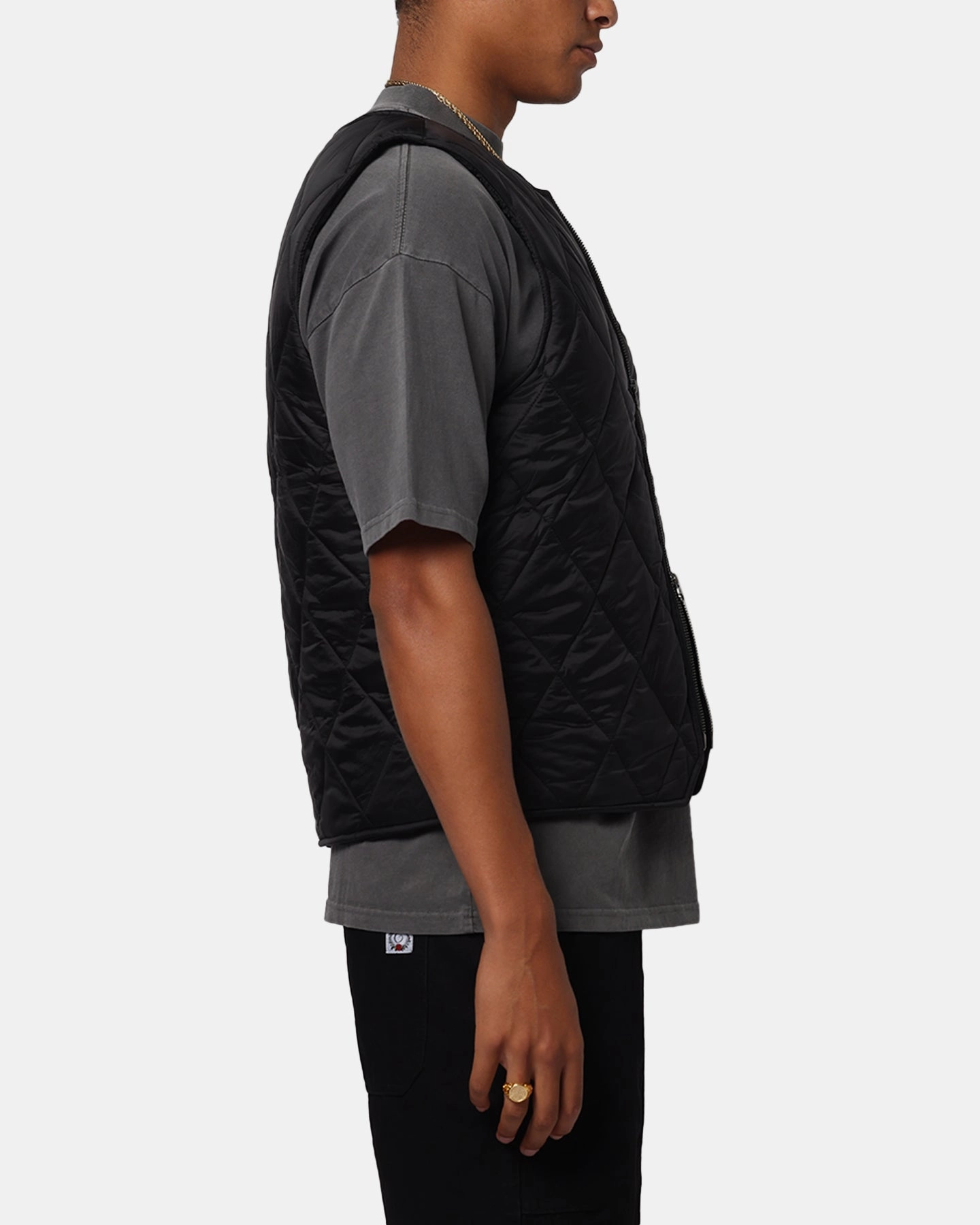 Carre Quilted Vest Black Unstructured Fit