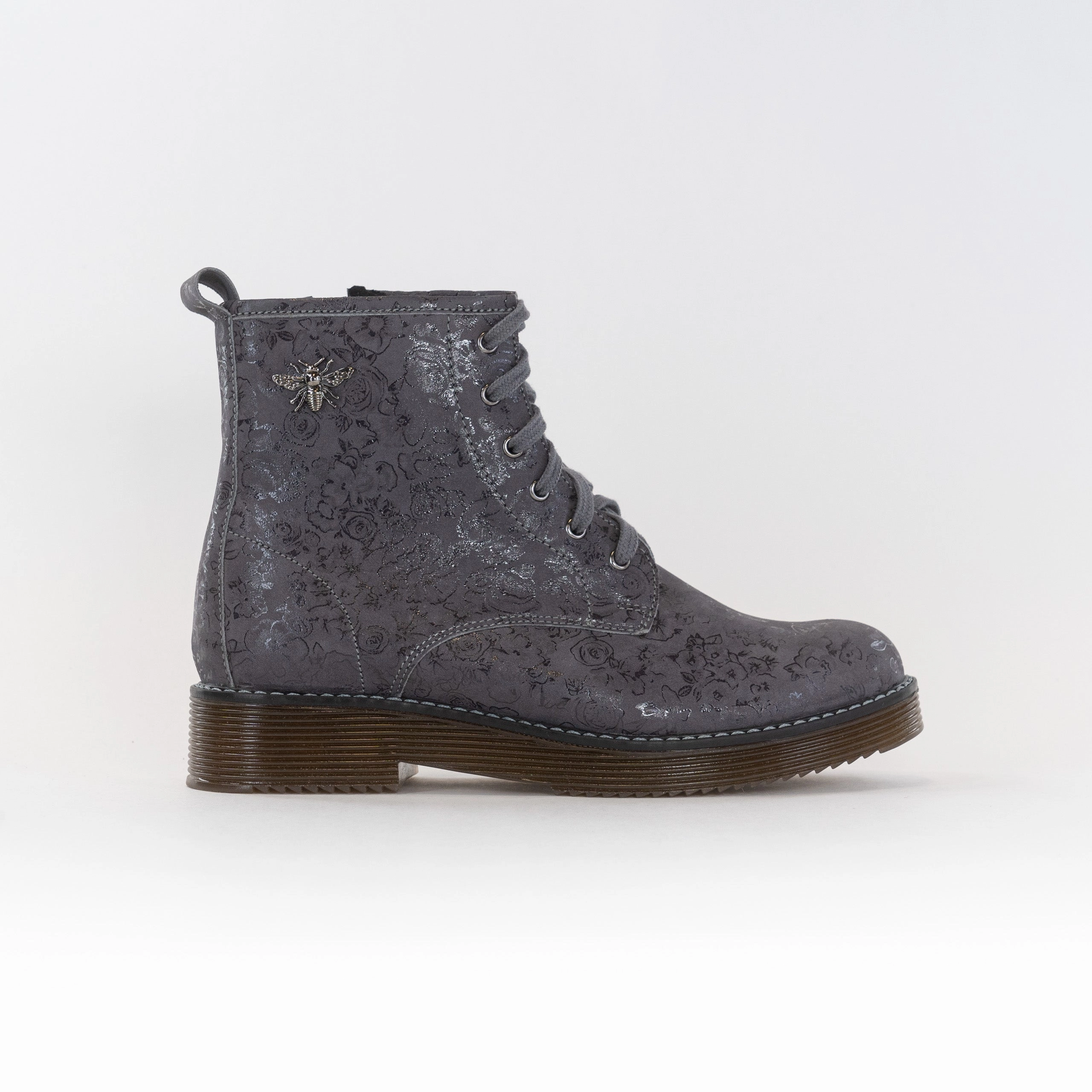 V Italia 732-B94 (Women's) - Grey Floral Cold resistant Elastic Collar