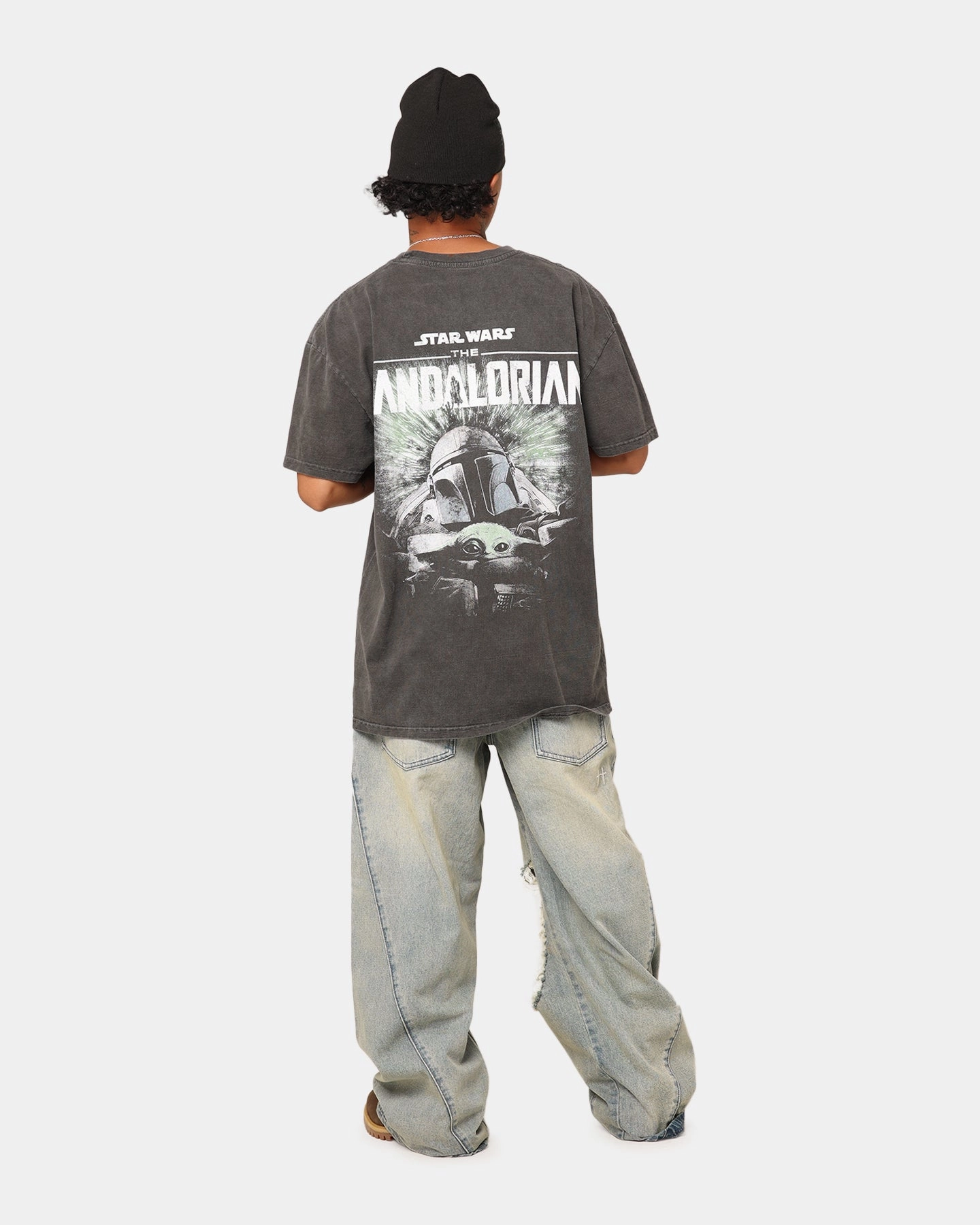 Star Wars The Mandalorian Heavyweight T-Shirt Black Wash CompressionFit