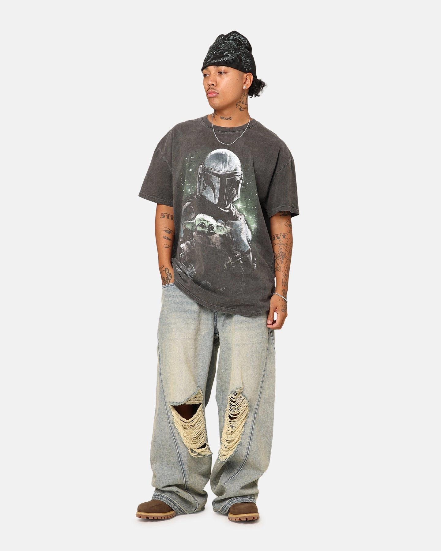 FadeResistant Star Wars The Mandalorian Heavyweight T-Shirt Black Wash