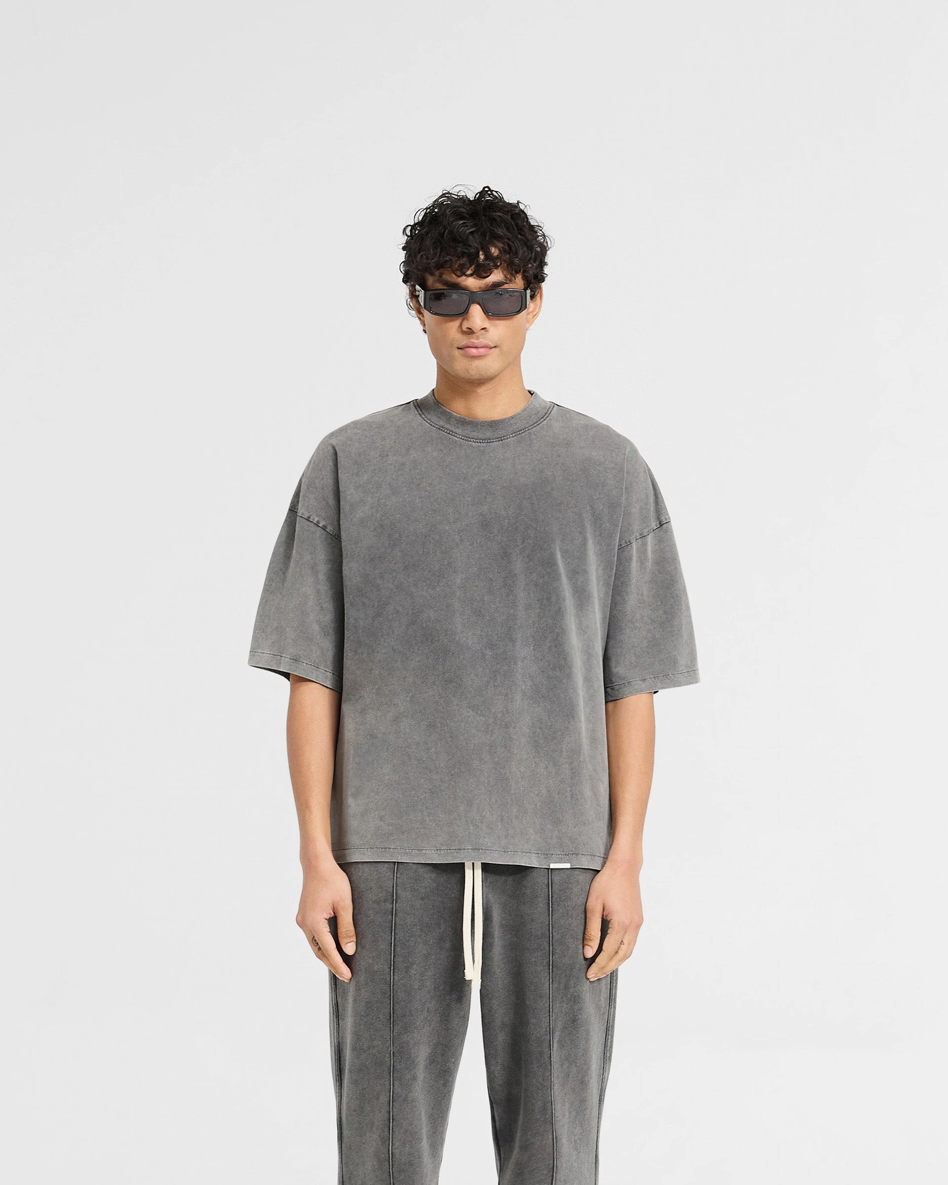 Initial Boxy T-Shirt - Vintage Grey Stylish Day Wear Quick Dry Fit