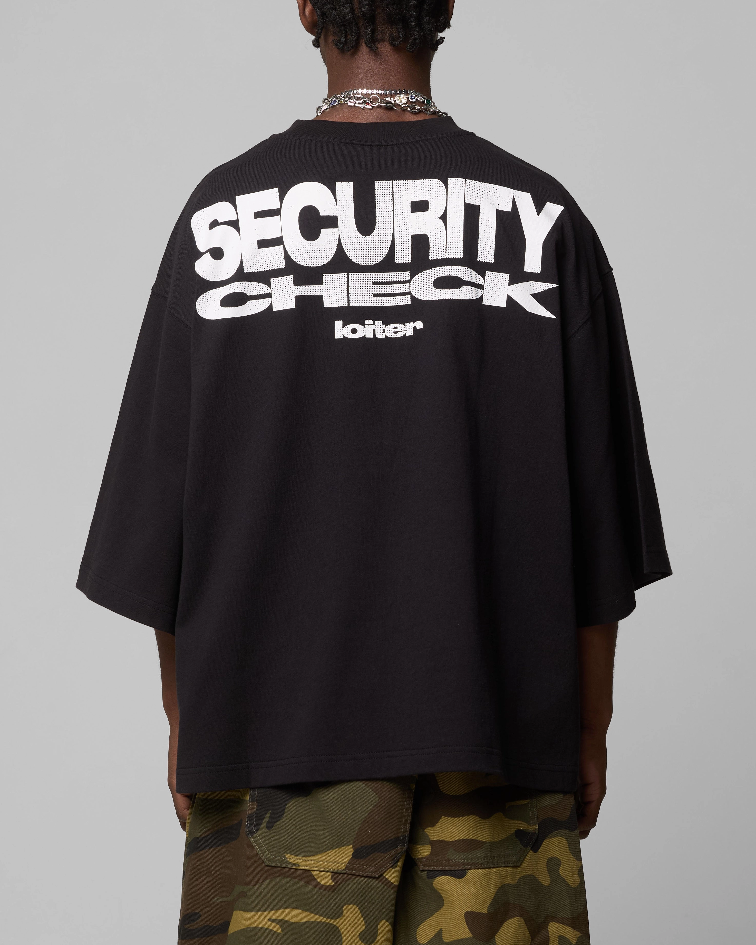 Loiter Security Check Box T-Shirt Black OversizedSilhouette