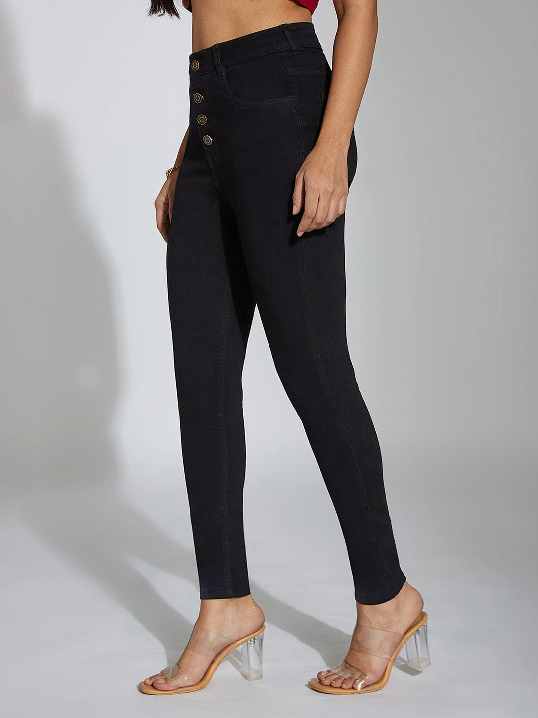 Flexible Fit 24/7 Comfort Black Skinny-Fit High-Rise Stretchable Denim Jeans