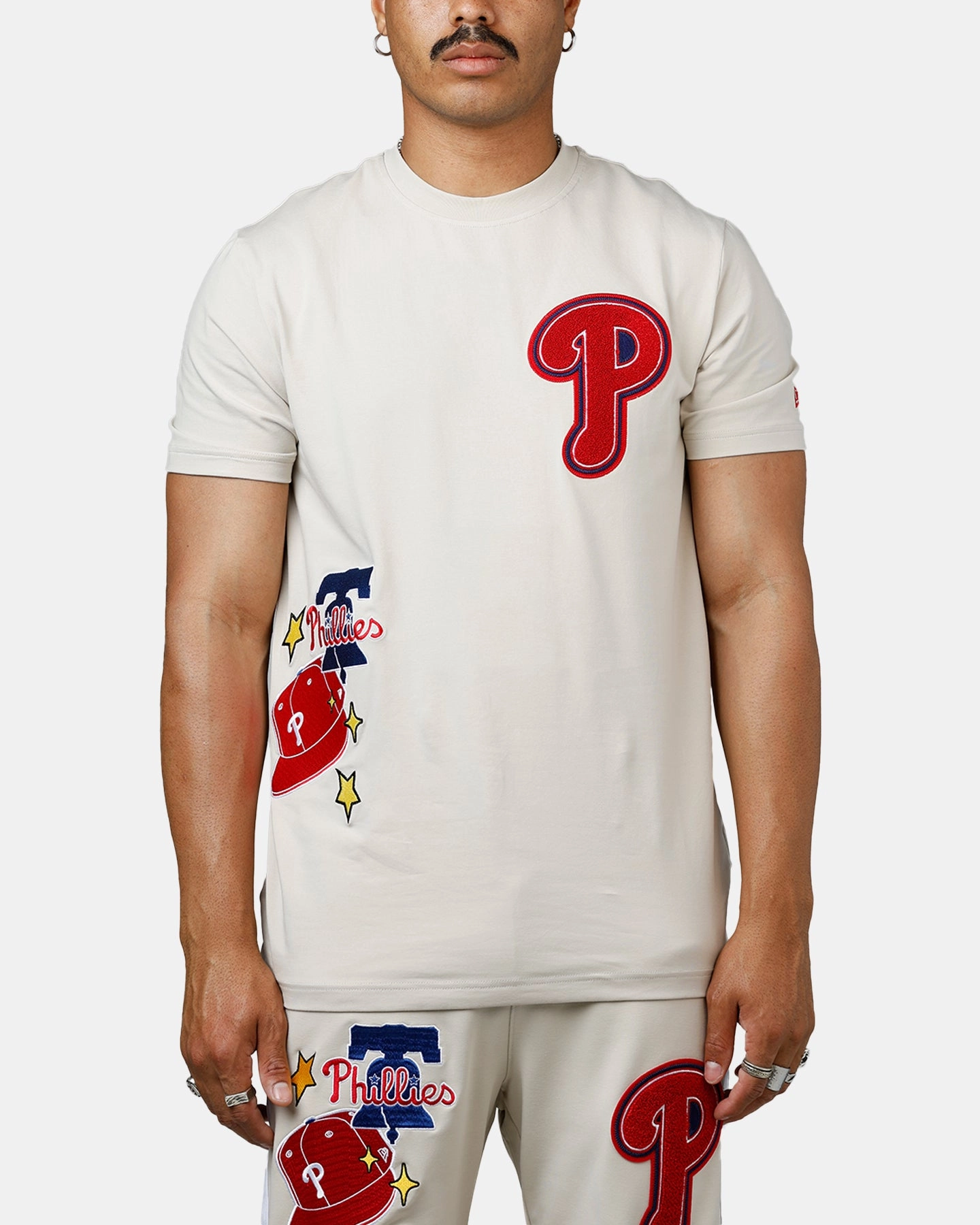 New Era Philadelphia Phillies 'Logo Select' Summer T-Shirt Stone Classic Crew Neck StretchTechnology
