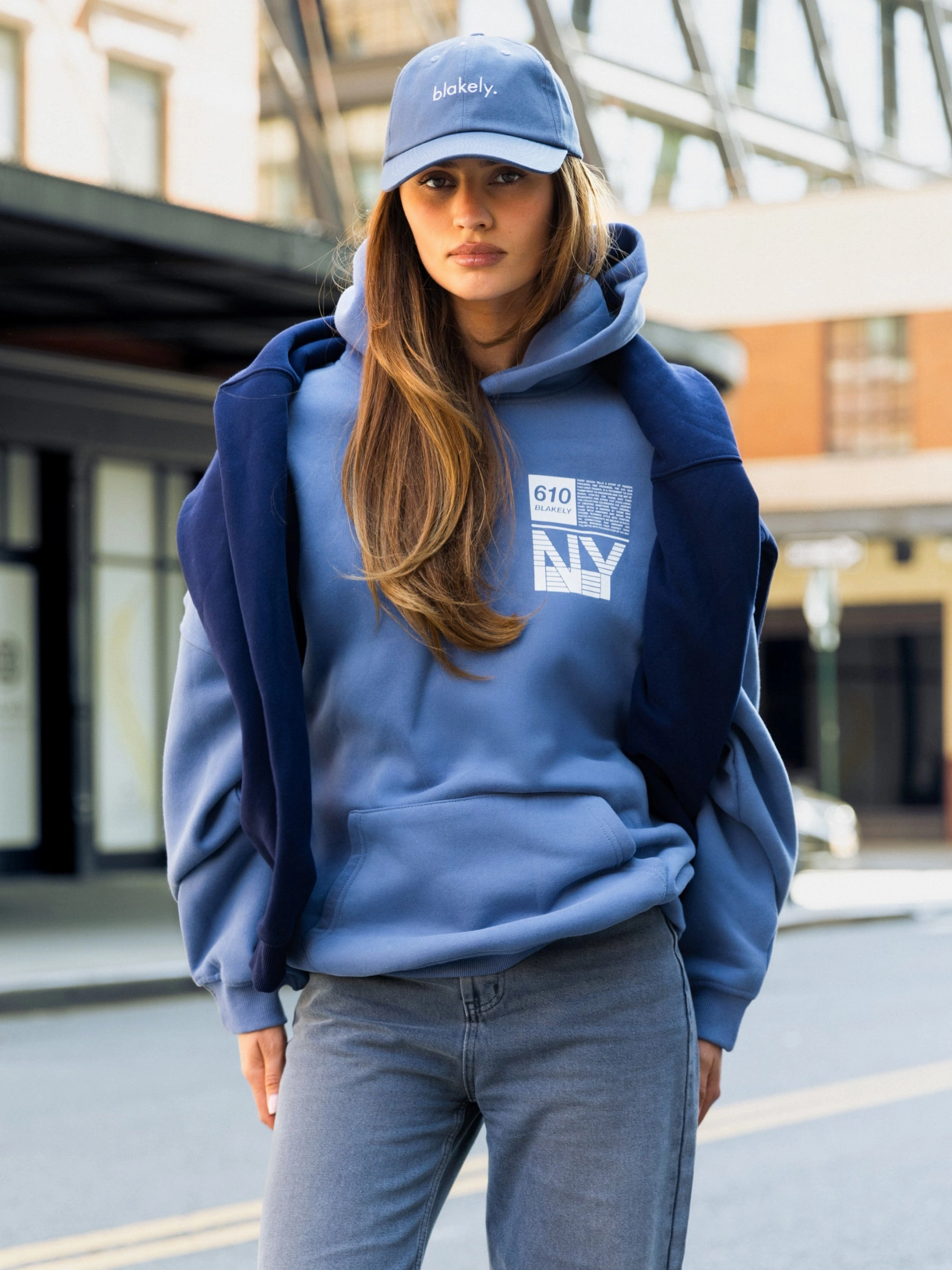 Breathable layers Brooklyn 610 Oversized Hoodie - Mid Blue