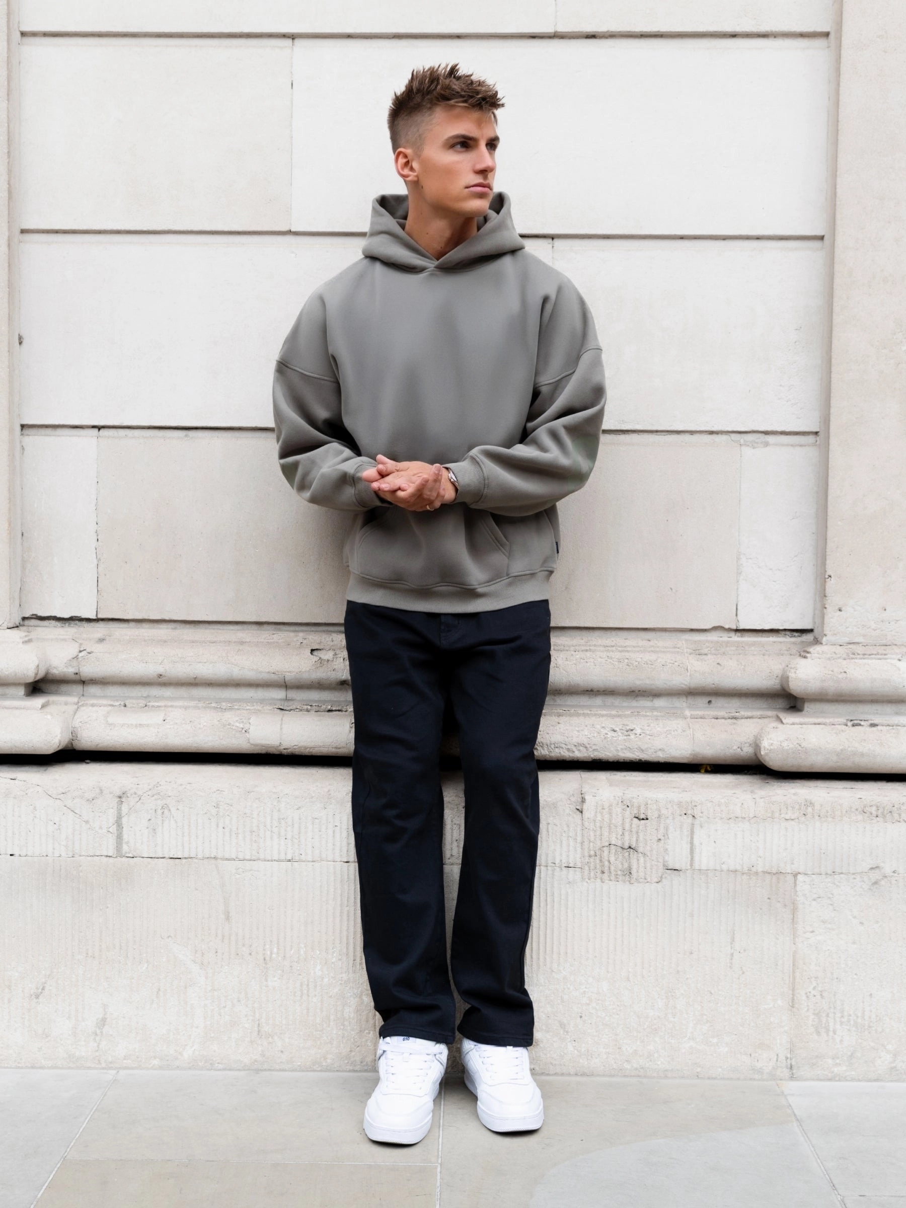 Tonal Idris Oversized Hoodie - Safari Green Vintage Wash Effect